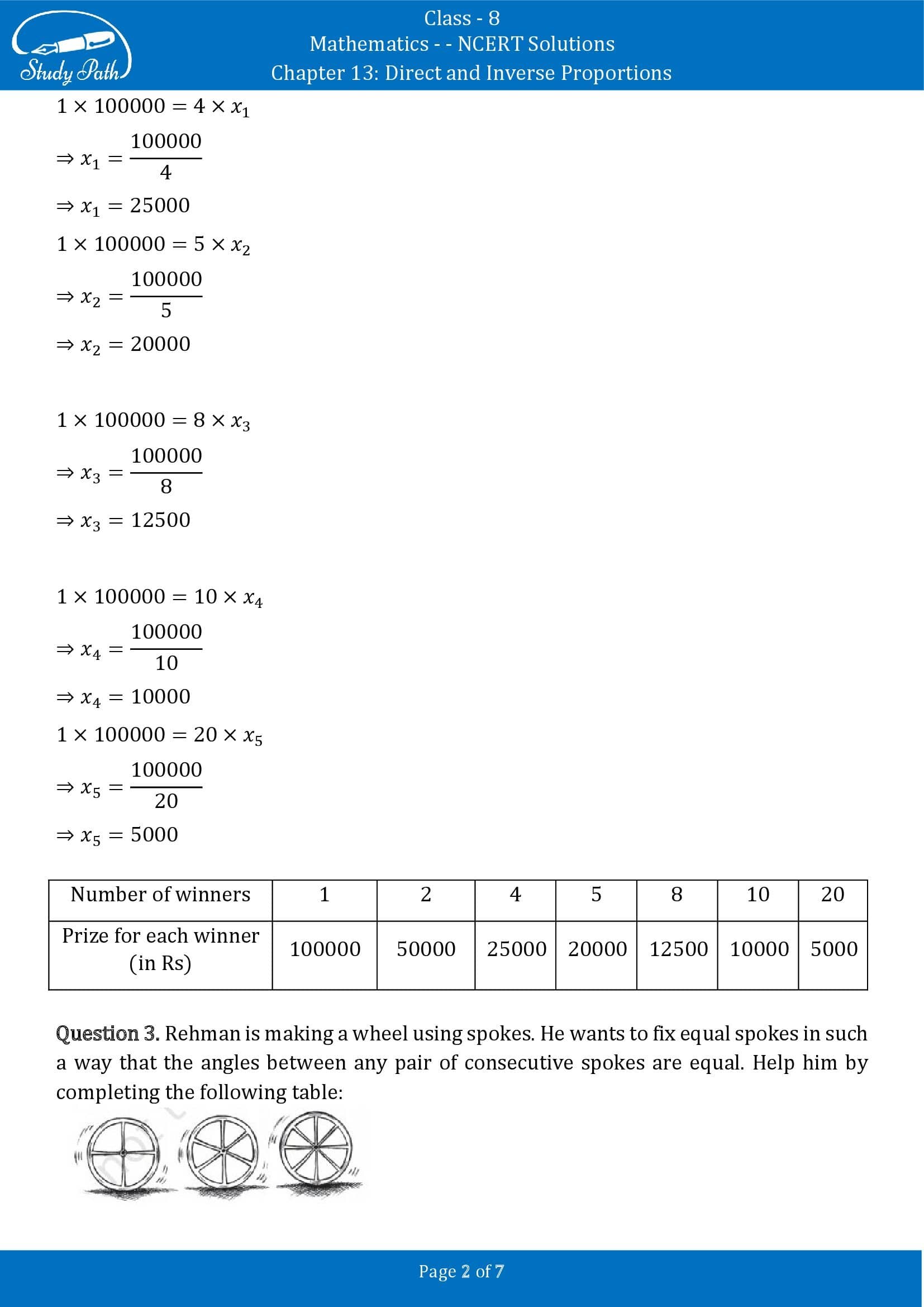 NCERT Solutions for Class 8 Maths Chapter 13 Direct and Inverse Proportions Exercise 13.2 00002