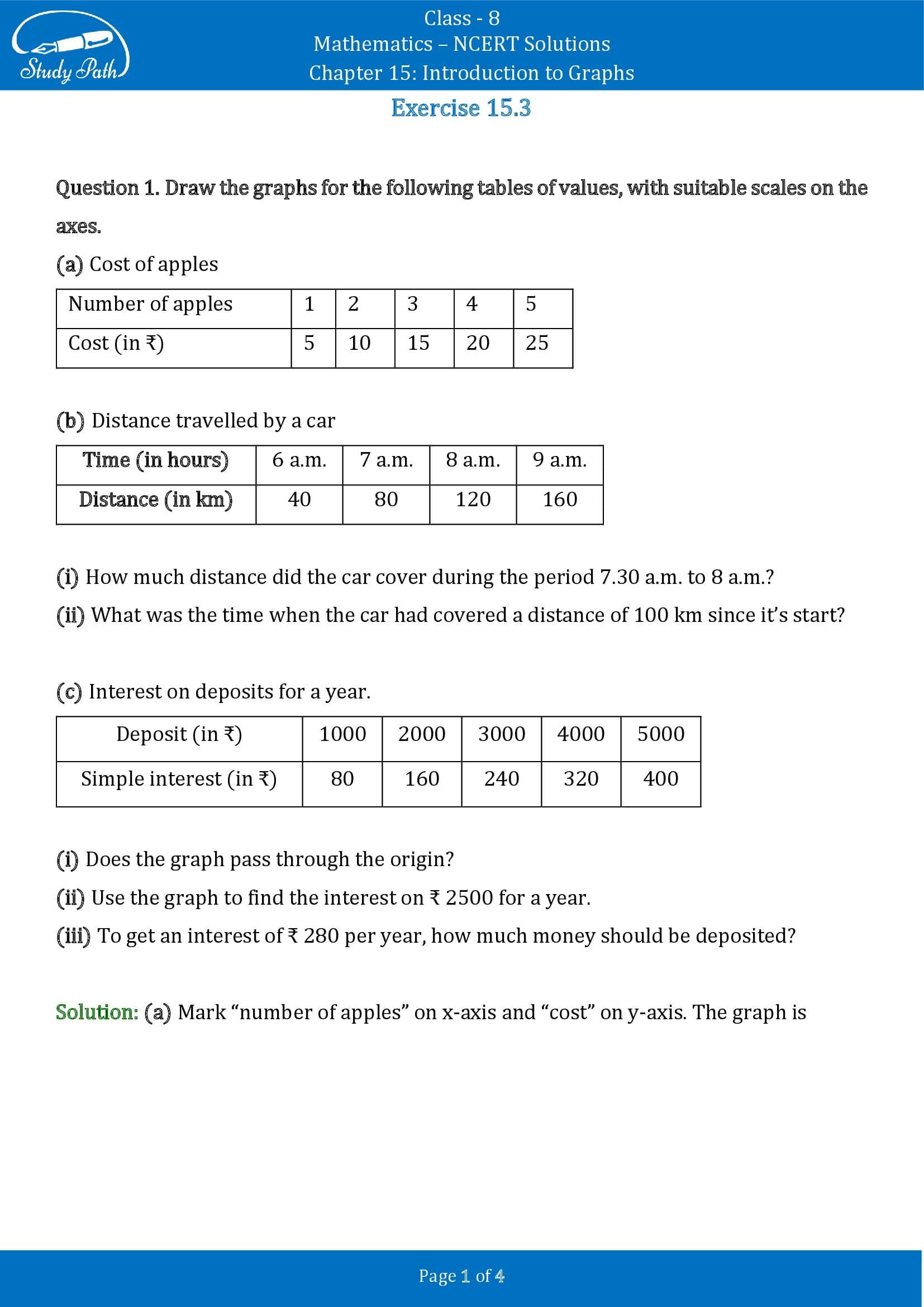 NCERT Solutions for Class 8 Maths Chapter 15 Introduction to Graphs Exercise 15.3 00001