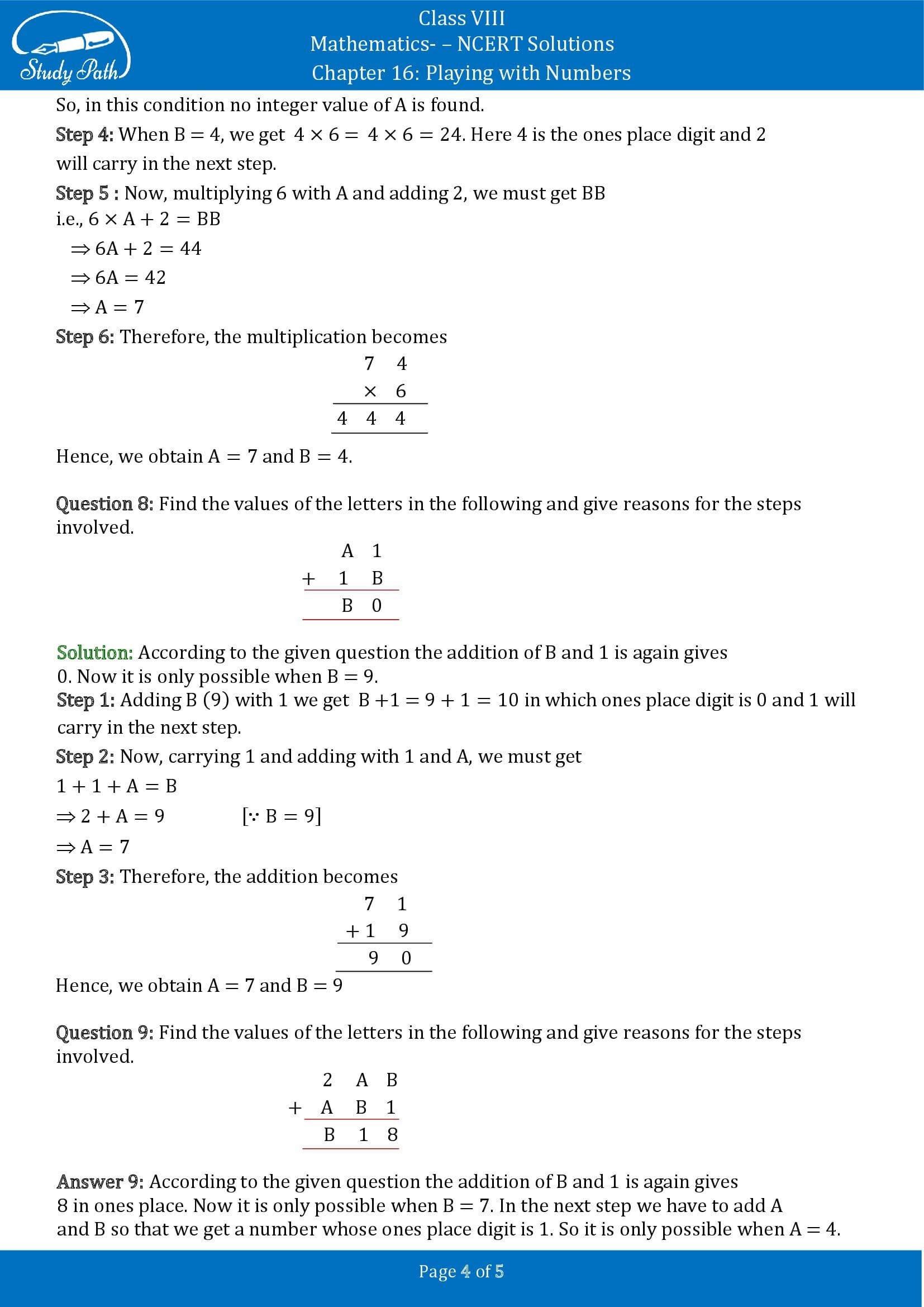 NCERT Solutions for Class 8 Maths Chapter 16 Playing with Numbers Exercise 16.1 00004