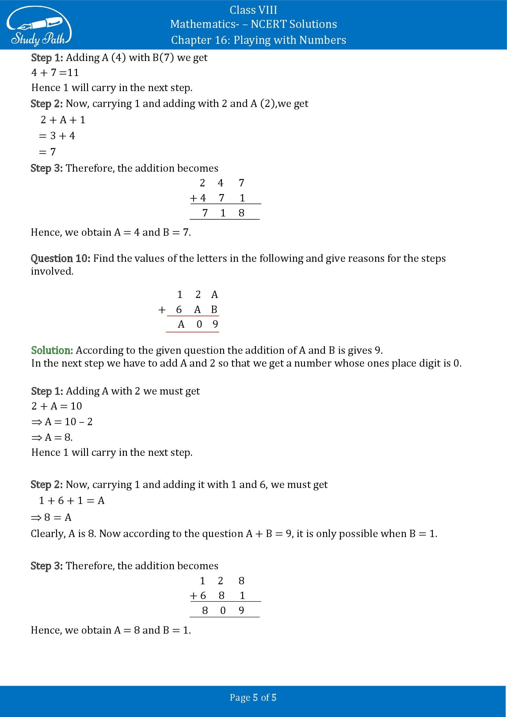 NCERT Solutions for Class 8 Maths Chapter 16 Playing with Numbers Exercise 16.1 00005
