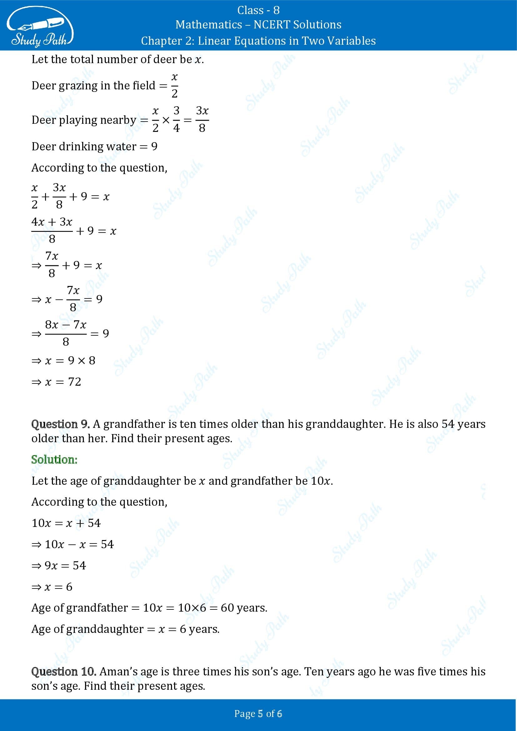 NCERT Solutions for Class 8 Maths Chapter 2 Linear Equations in Two Variables Exercise 2.4 00005