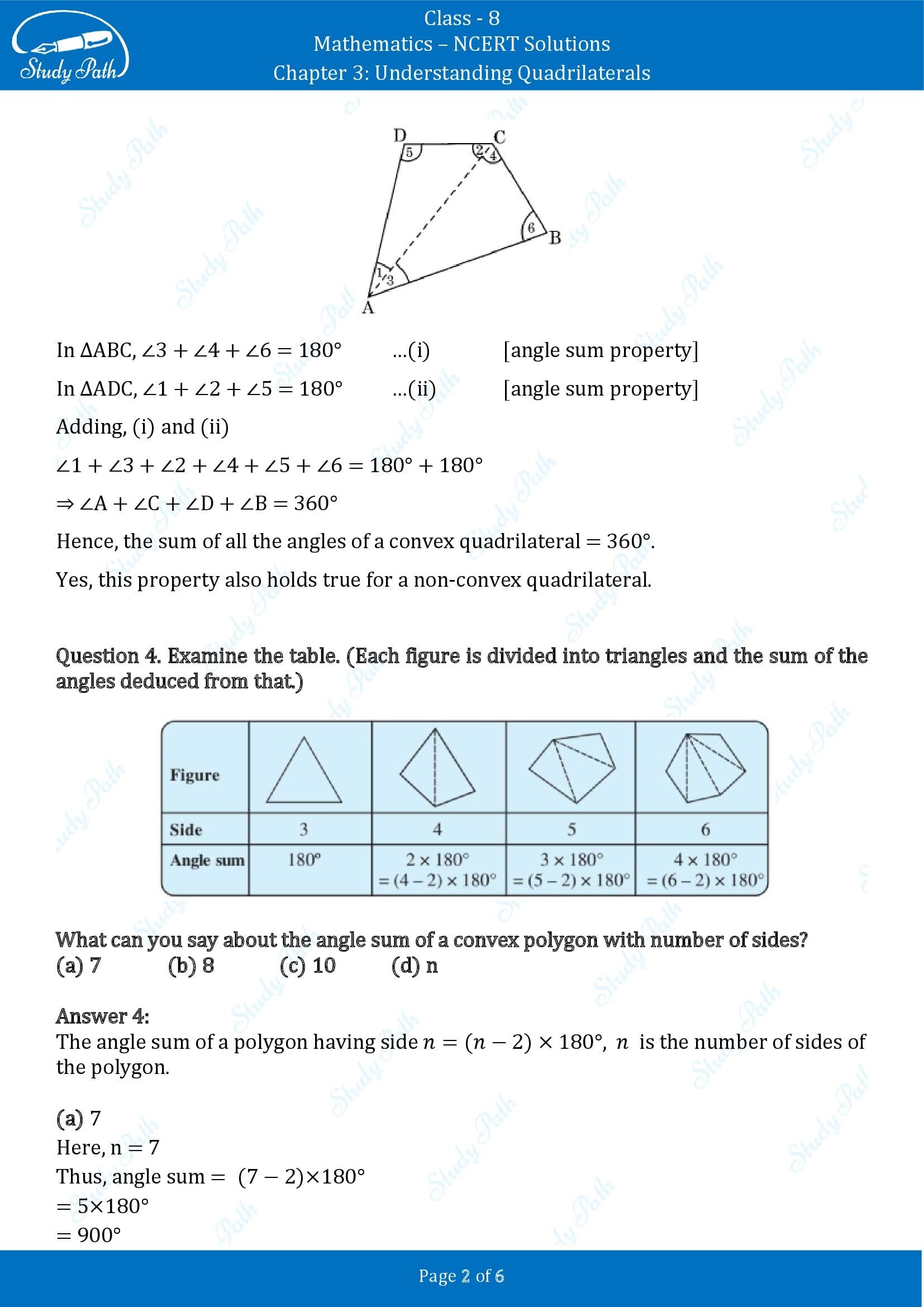 NCERT Solutions for Class 8 Maths Chapter 3 Understanding Quadrilaterals Exercise 3.1 00002