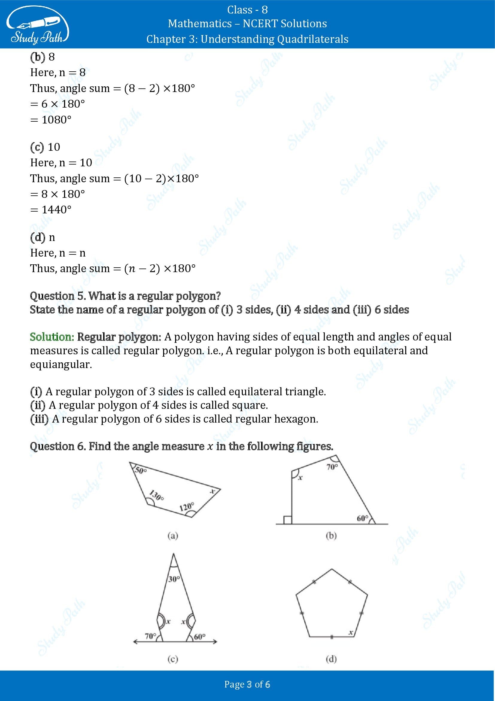 NCERT Solutions for Class 8 Maths Chapter 3 Understanding Quadrilaterals Exercise 3.1 00003