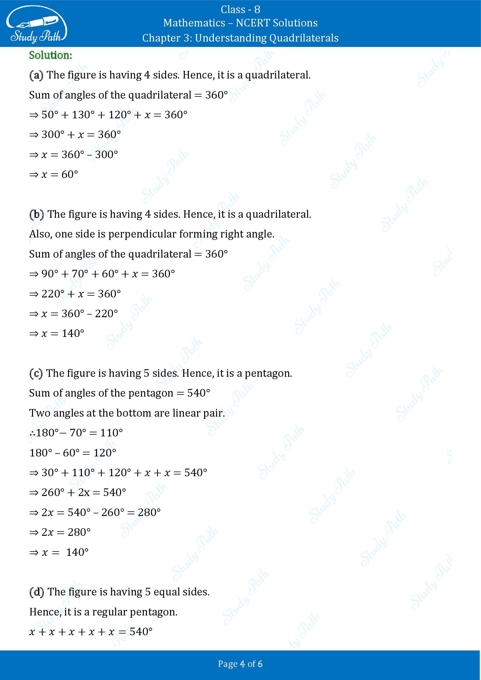NCERT Solutions for Class 8 Maths Chapter 3 Understanding Quadrilaterals Exercise 3.1 00004