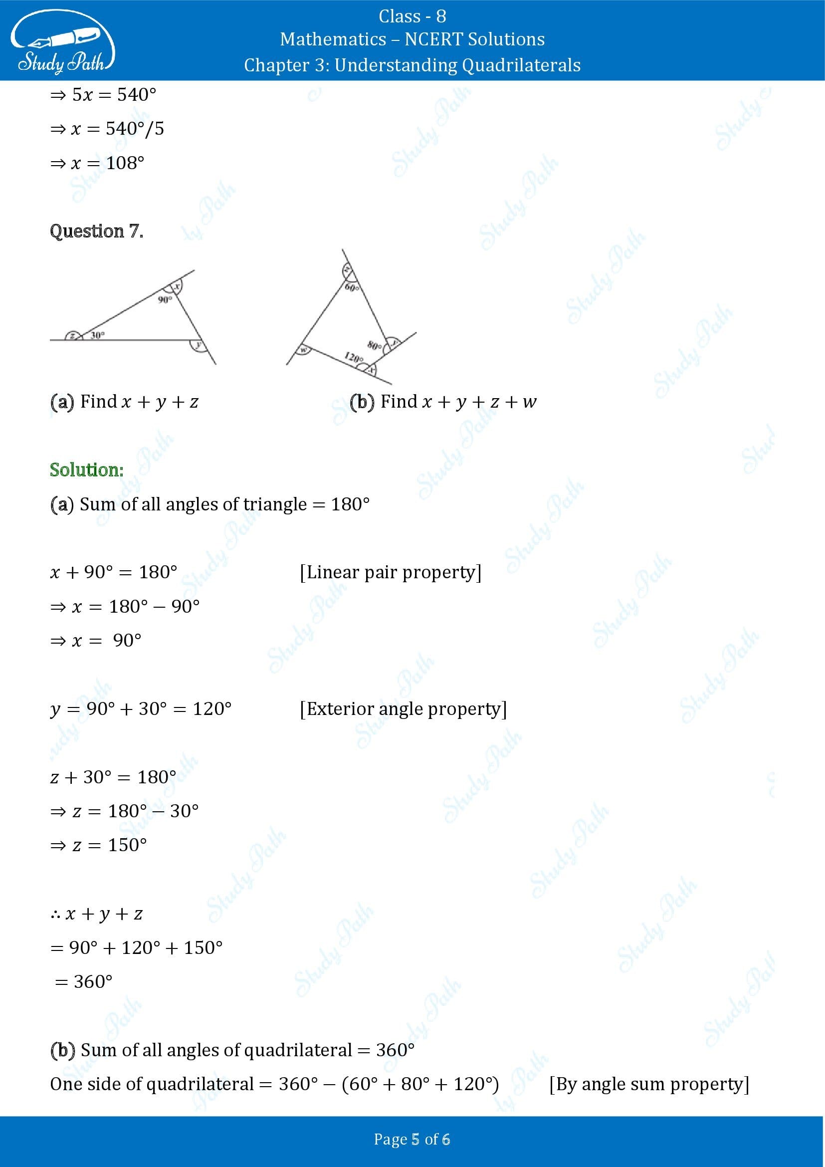 NCERT Solutions for Class 8 Maths Chapter 3 Understanding Quadrilaterals Exercise 3.1 00005