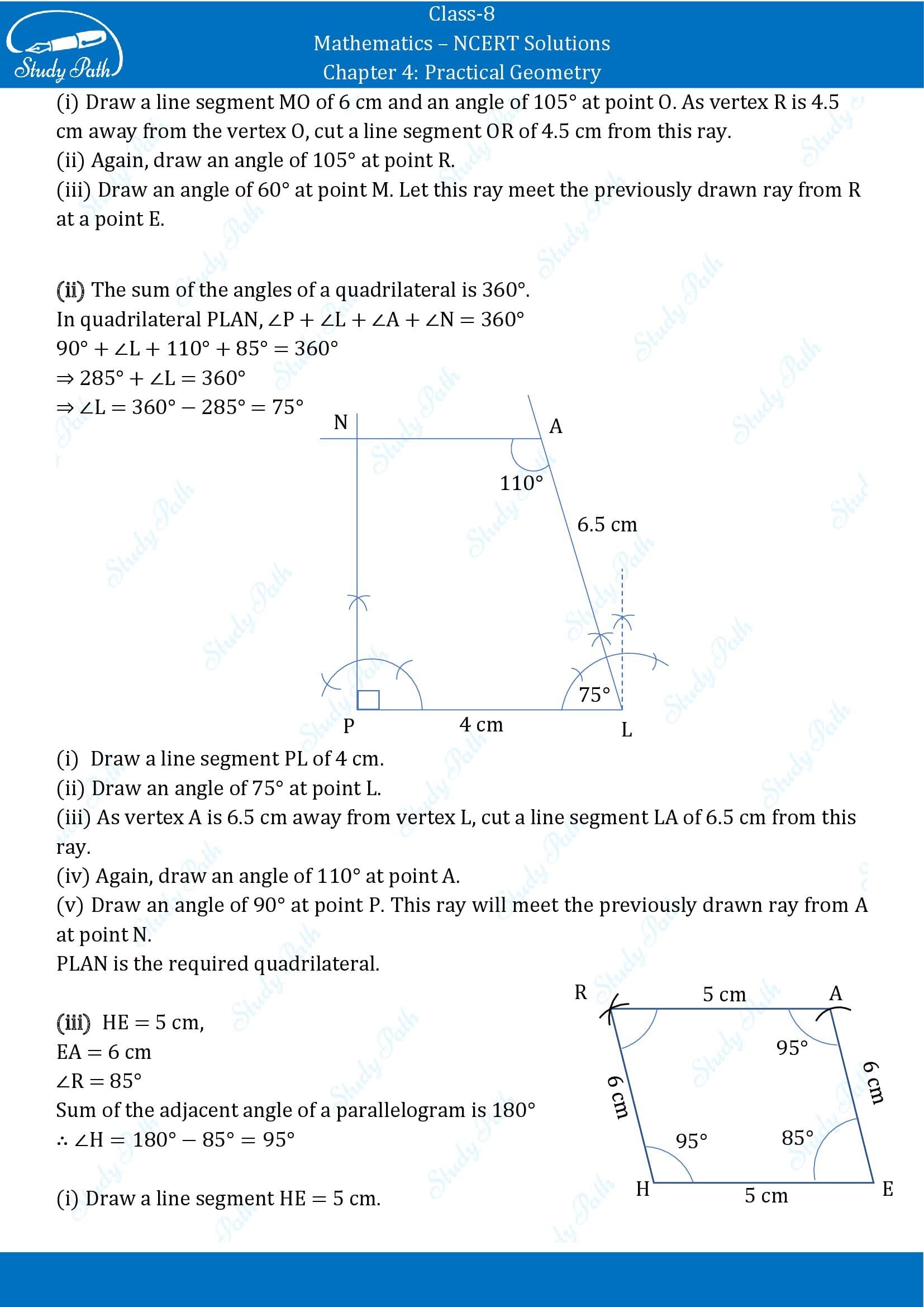 NCERT Solutions for Class 8 Maths Chapter 4 Practical Geometry Exercise 4.3 00002