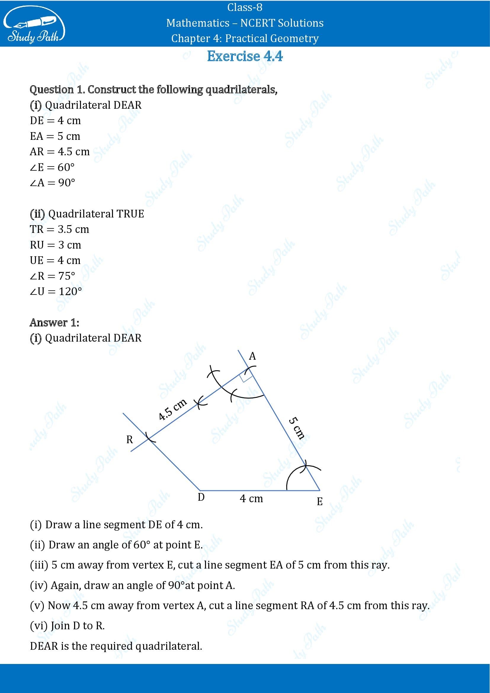 NCERT Solutions for Class 8 Maths Chapter 4 Practical Geometry Exercise 4.4 00001