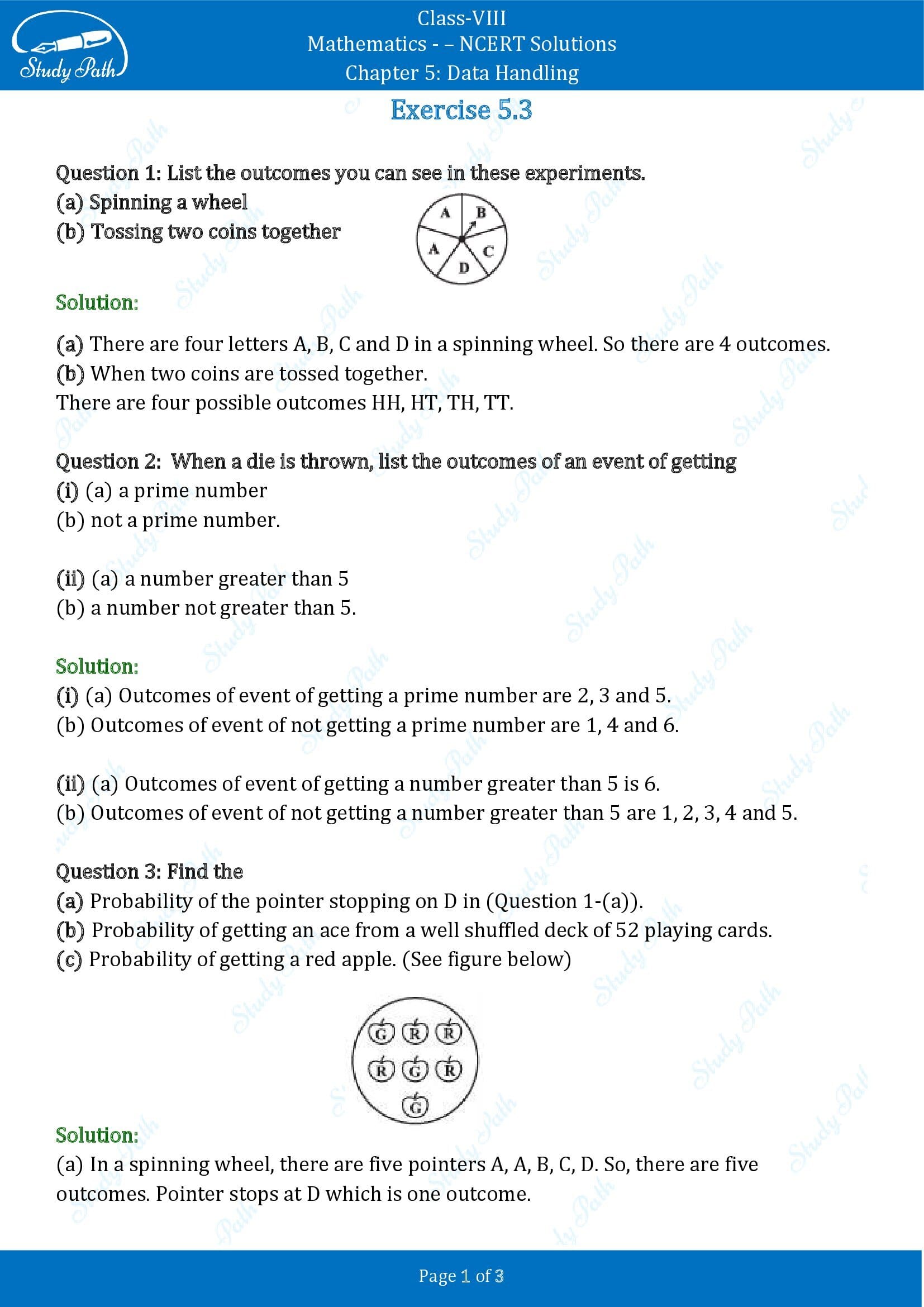 NCERT Solutions for Class 8 Maths Chapter 5 Data Handling Exercise 5.3 00001