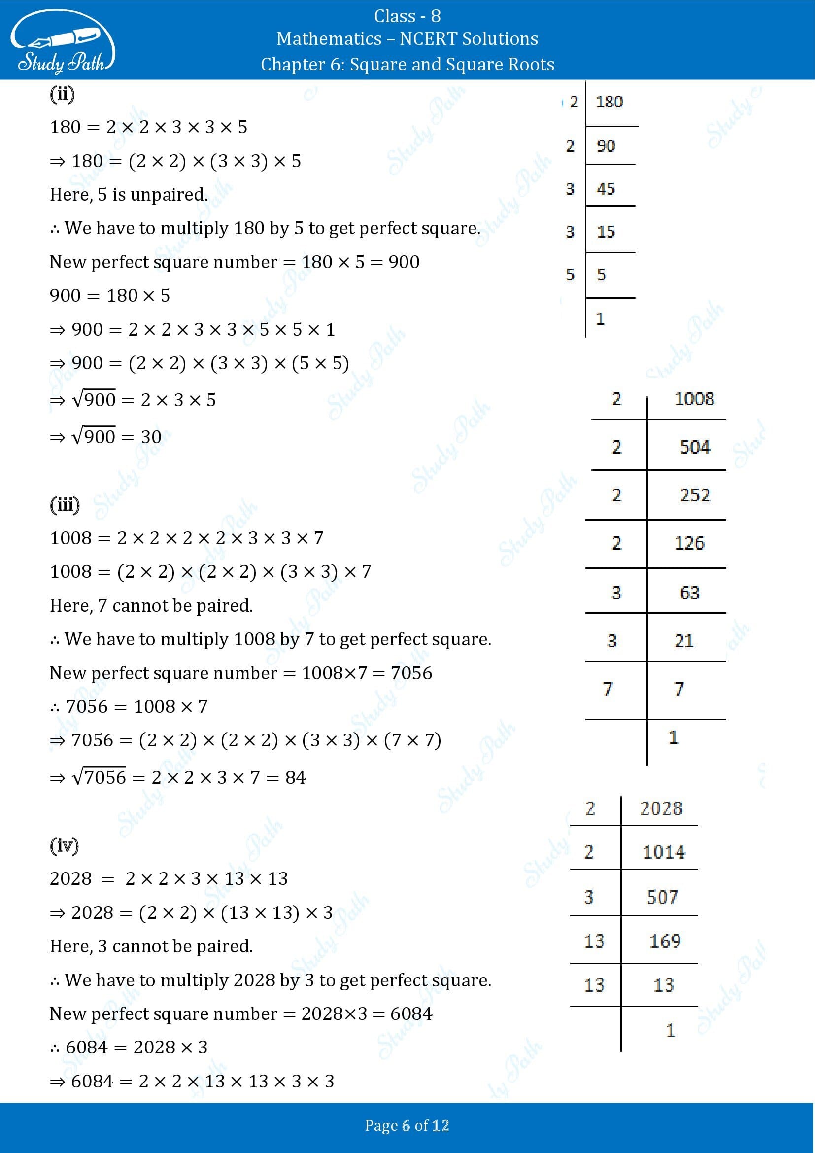 NCERT Solutions for Class 8 Maths Chapter 6 Square and Square Roots Exercise 6.3 00006