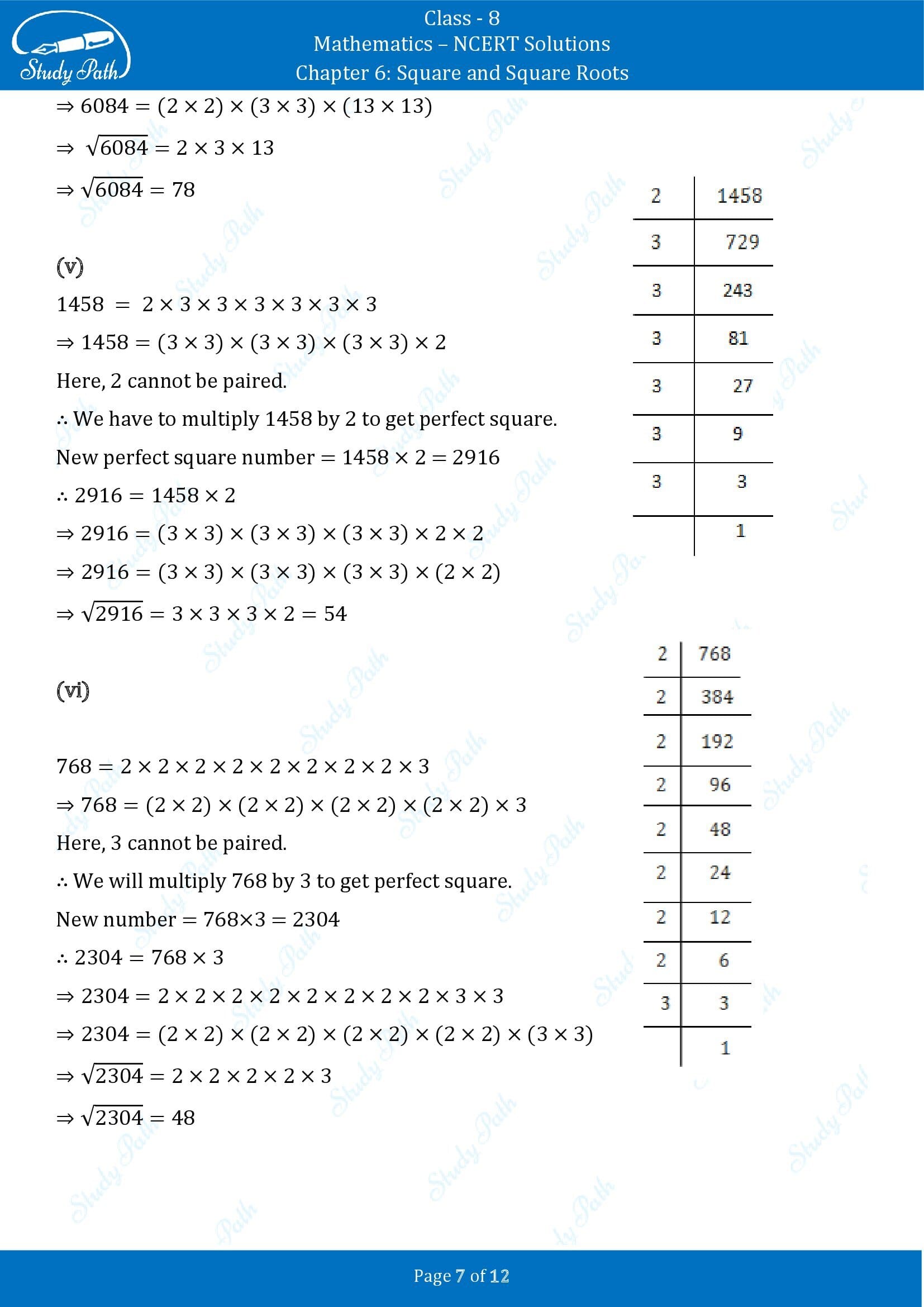 NCERT Solutions for Class 8 Maths Chapter 6 Square and Square Roots Exercise 6.3 00007
