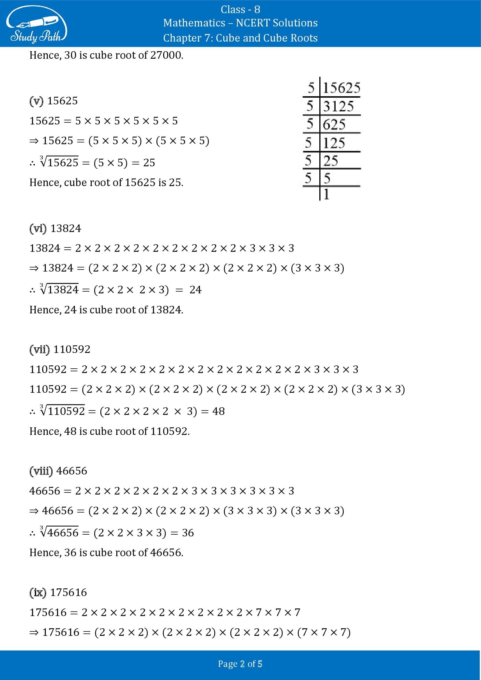 NCERT Solutions for Class 8 Maths Chapter 7 Cube and Cube Roots Exercise 7.2 00002