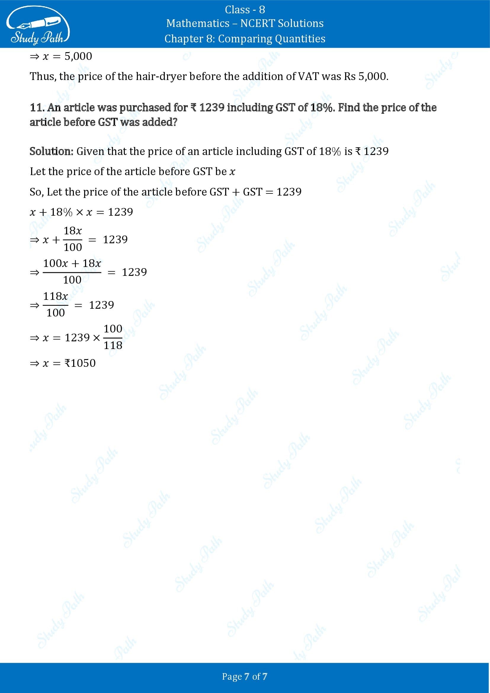 NCERT Solutions for Class 8 Maths Chapter 8 Comparing Quantities Exercise 8.2 00007