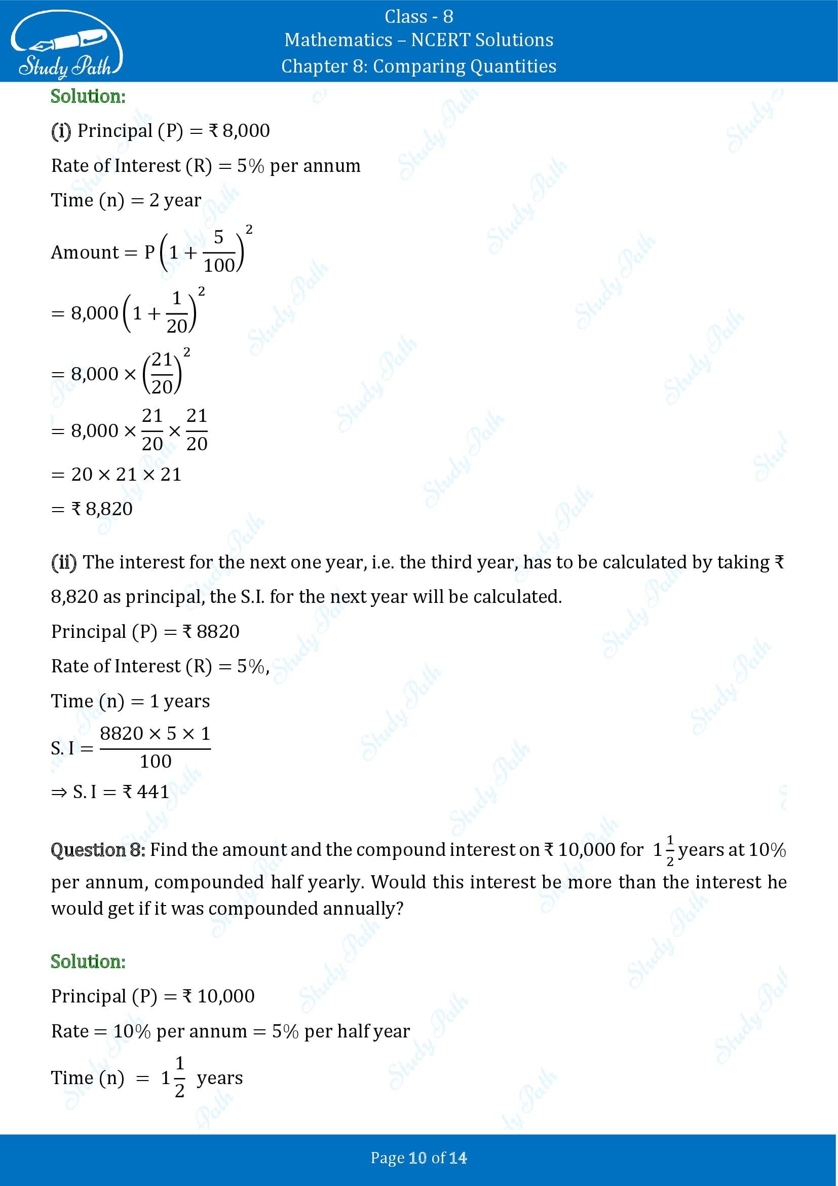 NCERT Solutions for Class 8 Maths Chapter 8 Comparing Quantities Exercise 8.3 00010