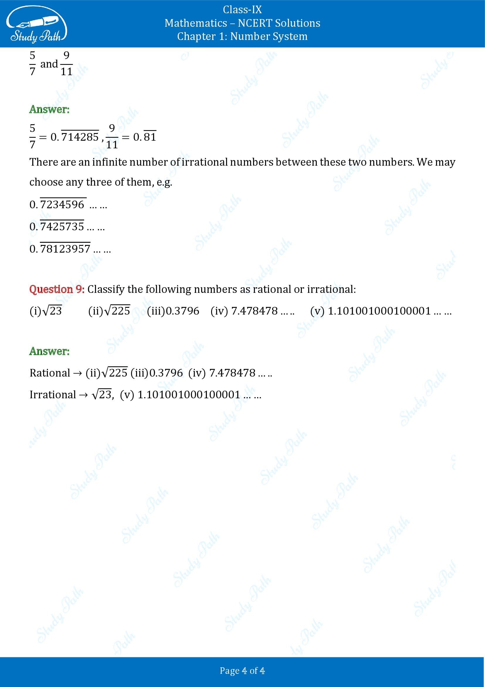 NCERT Solutions for Class 9 Maths Chapter 1 Number System Exercise 1.3 00004