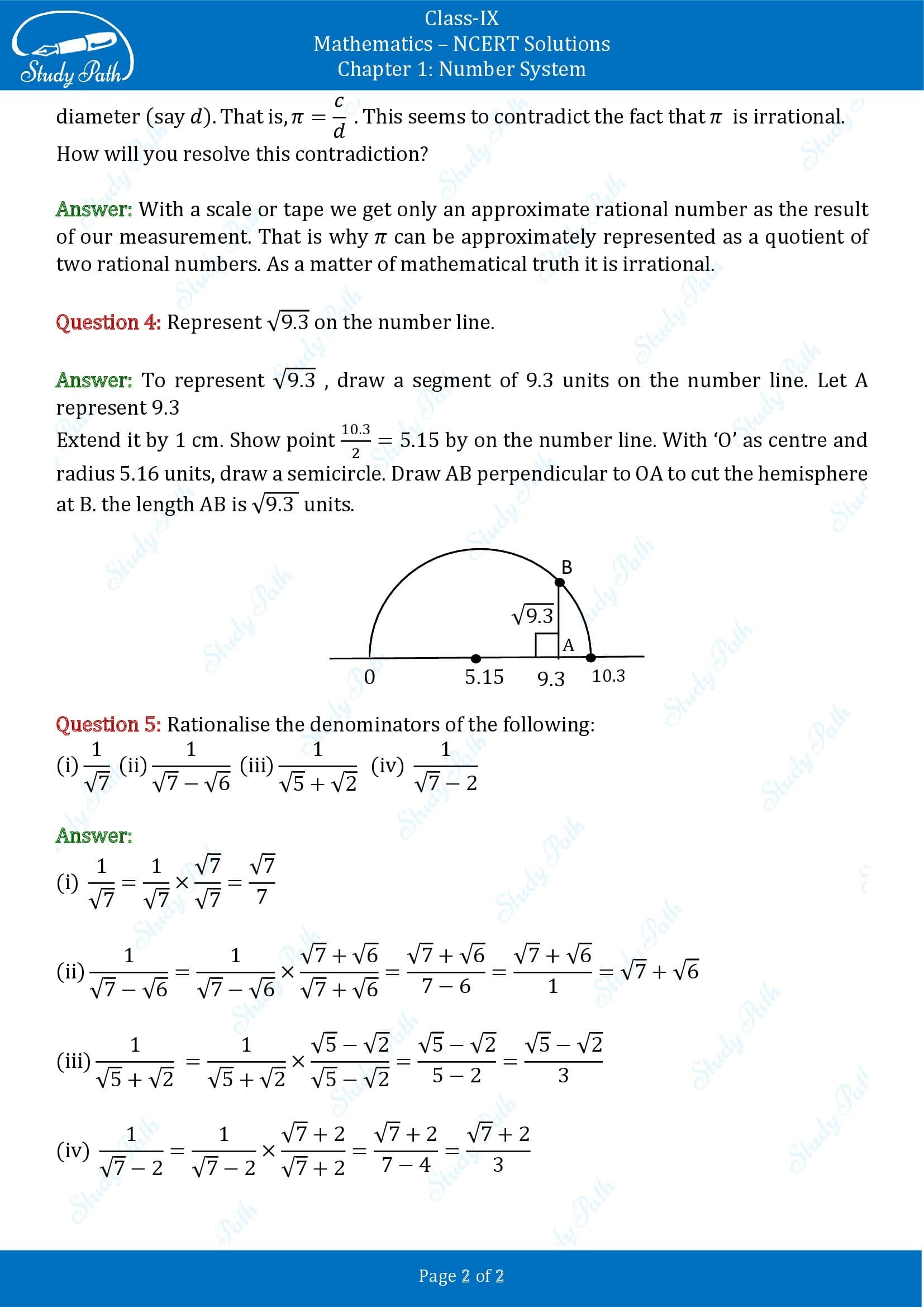 NCERT Solutions for Class 9 Maths Chapter 1 Number System Exercise 1.5 00002