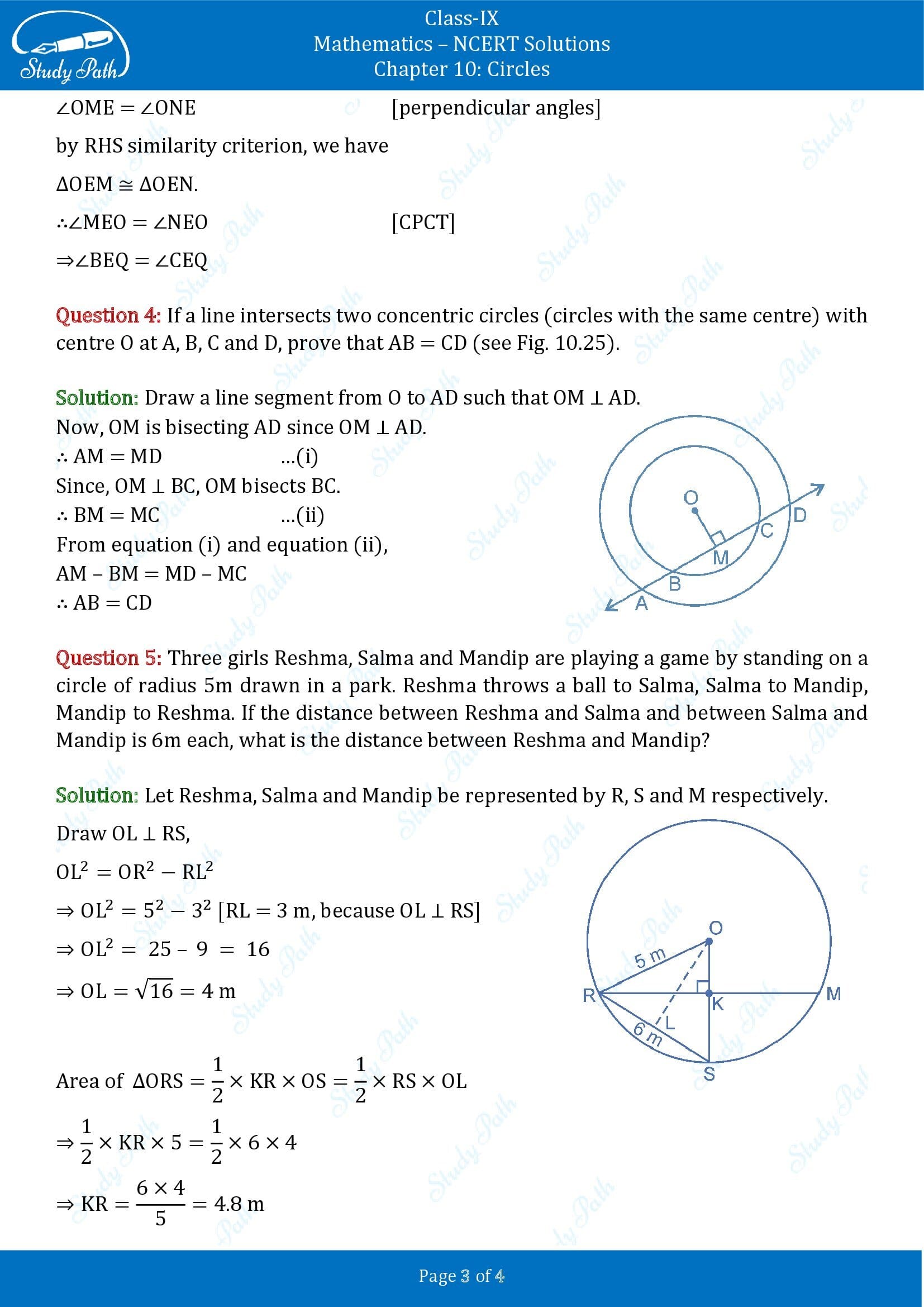 NCERT Solutions for Class 9 Maths Chapter 10 Circles Exercise 10.4 00003
