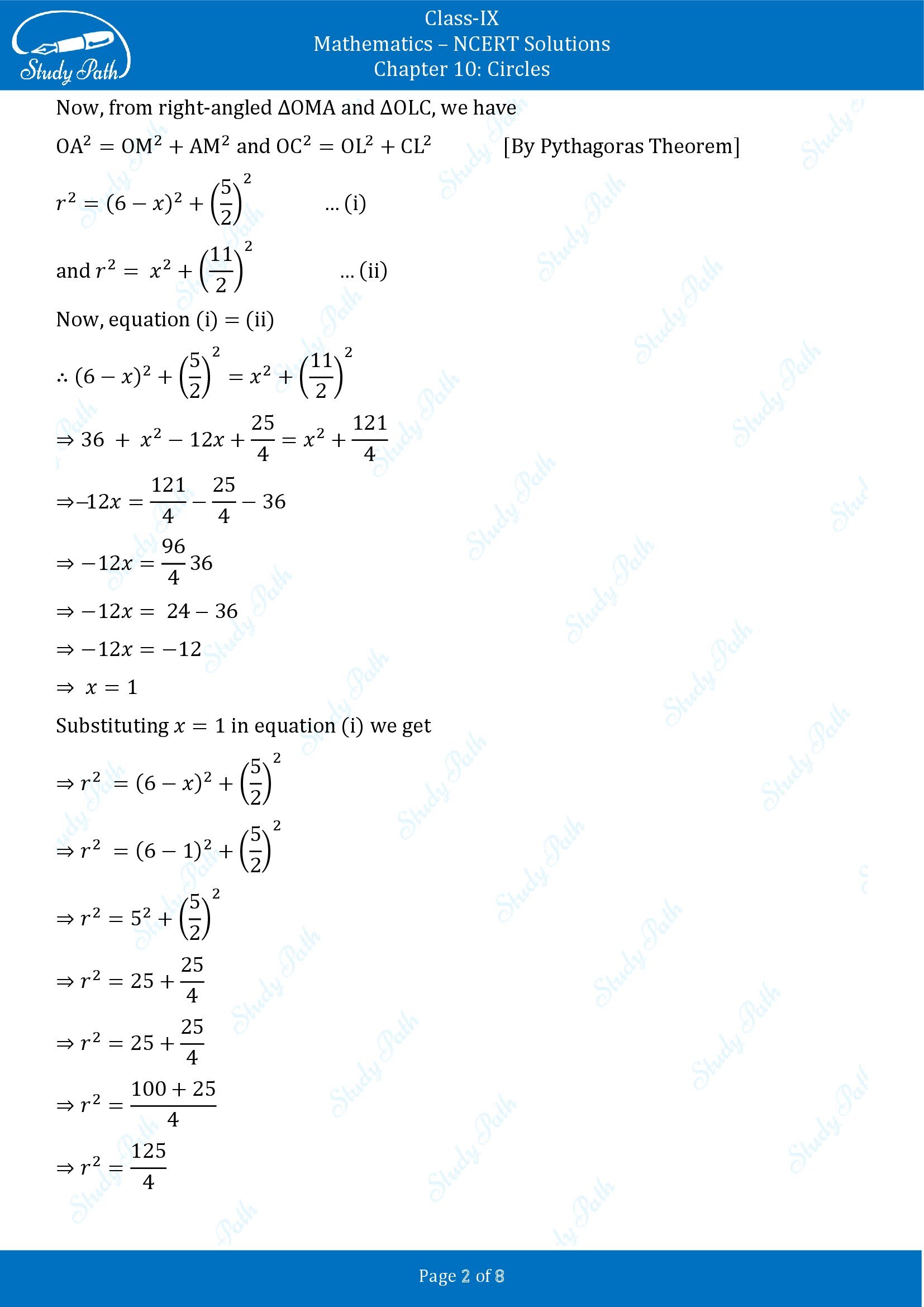 NCERT Solutions for Class 9 Maths Chapter 10 Circles Exercise 10.6 00002