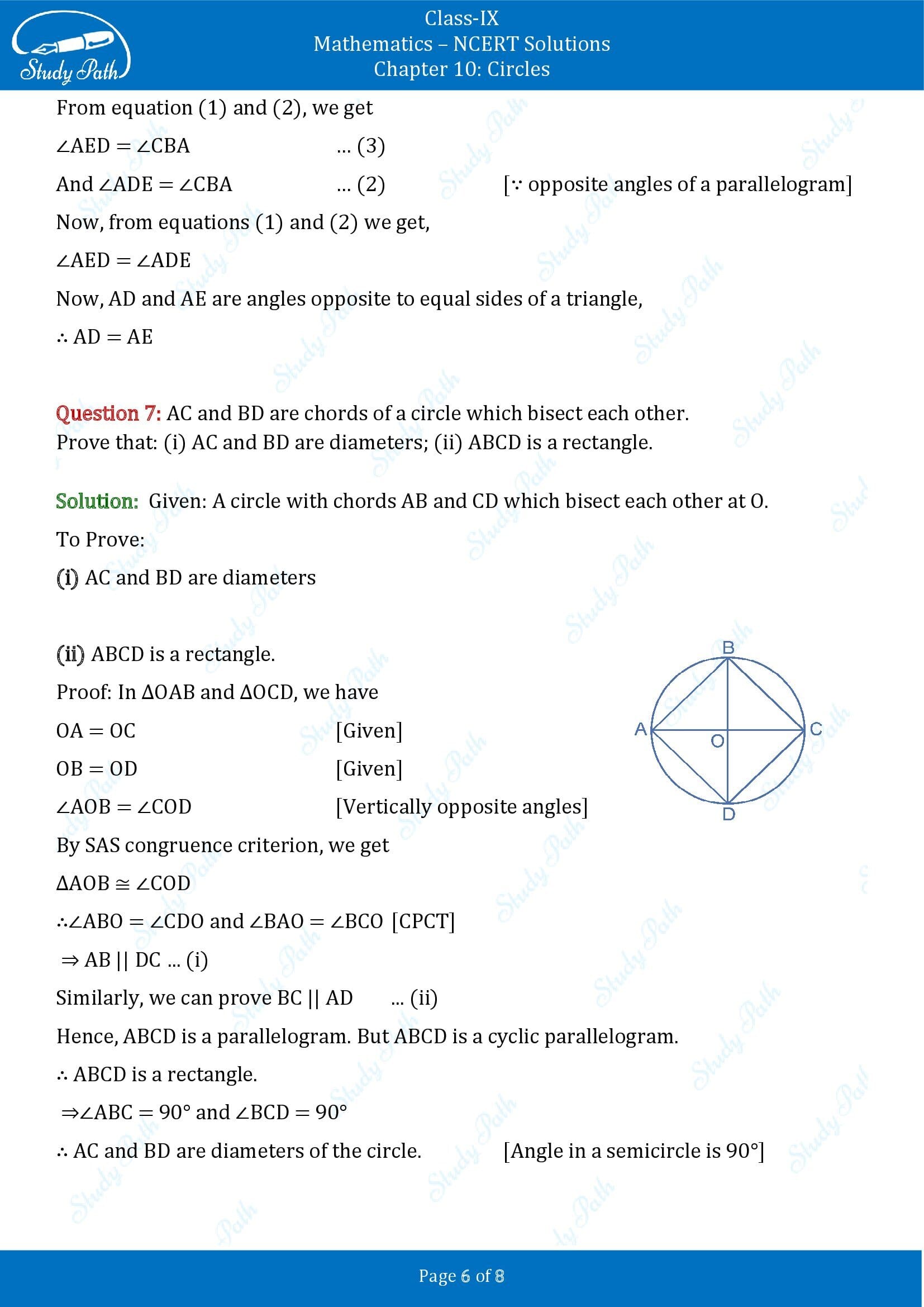 NCERT Solutions for Class 9 Maths Chapter 10 Circles Exercise 10.6 00006