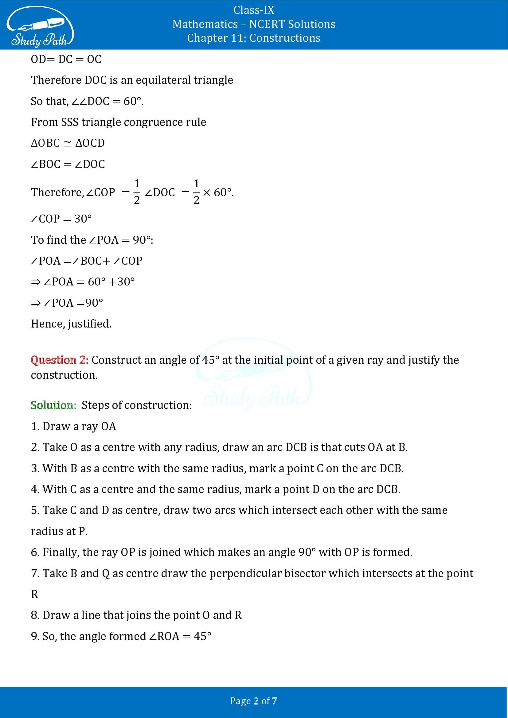 NCERT Solutions for Class 9 Maths Chapter 11 Constructions Exercise 11.1 00002