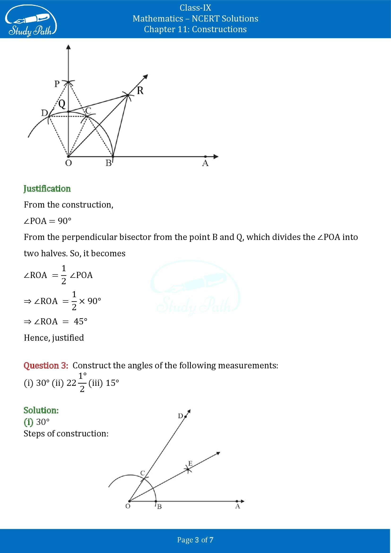 NCERT Solutions for Class 9 Maths Chapter 11 Constructions Exercise 11.1 00003