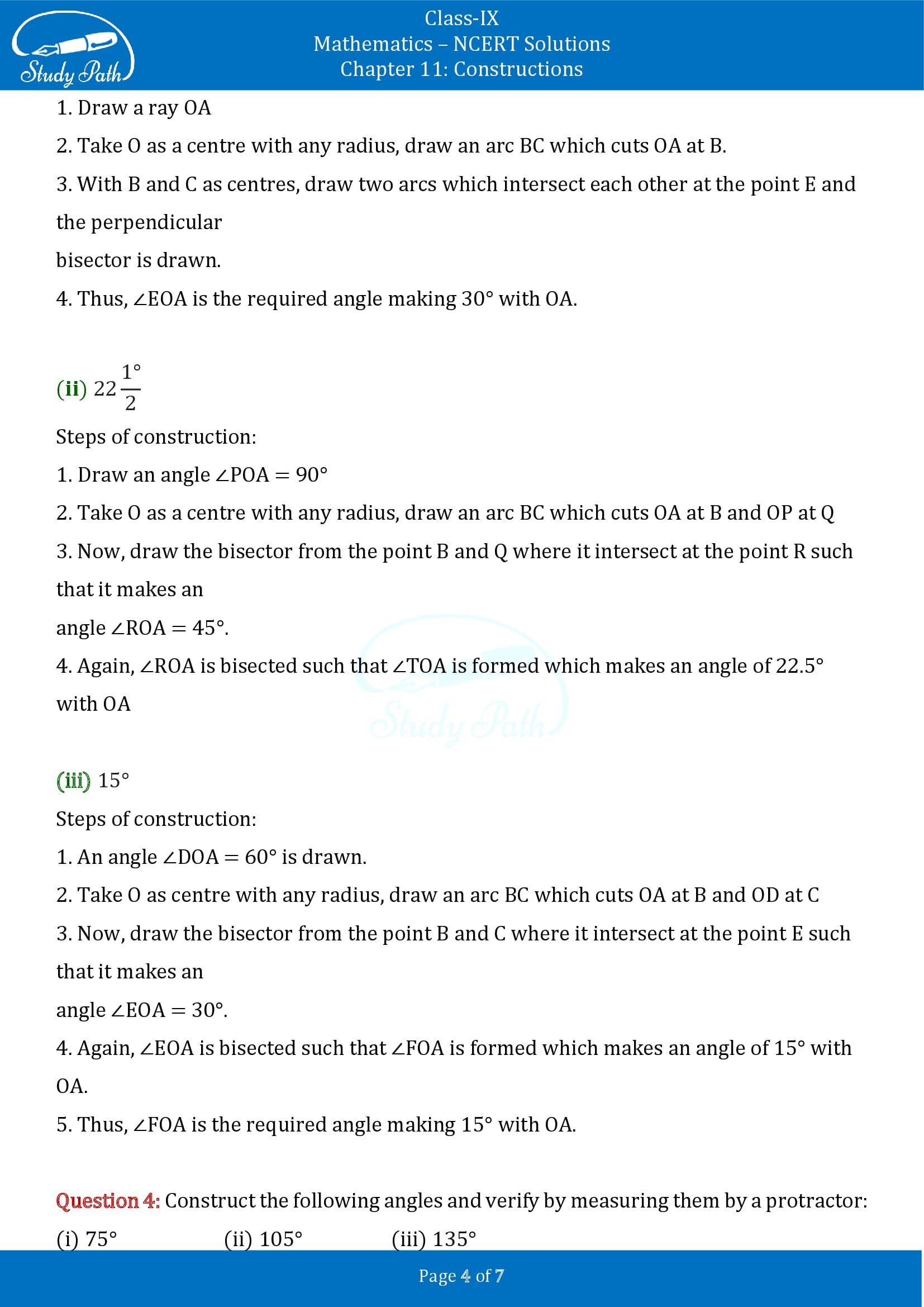 NCERT Solutions for Class 9 Maths Chapter 11 Constructions Exercise 11.1 00004