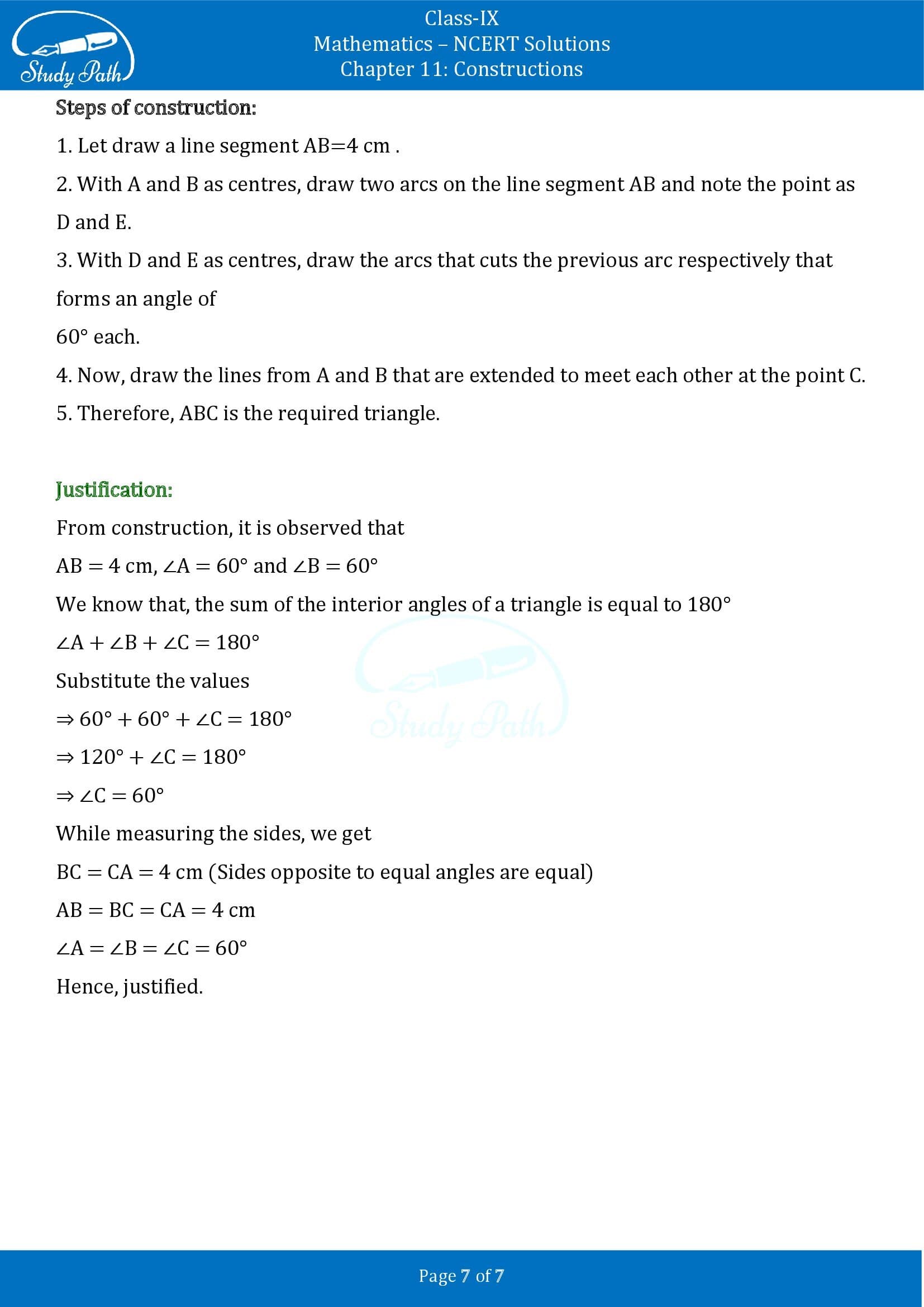 NCERT Solutions for Class 9 Maths Chapter 11 Constructions Exercise 11.1 00007