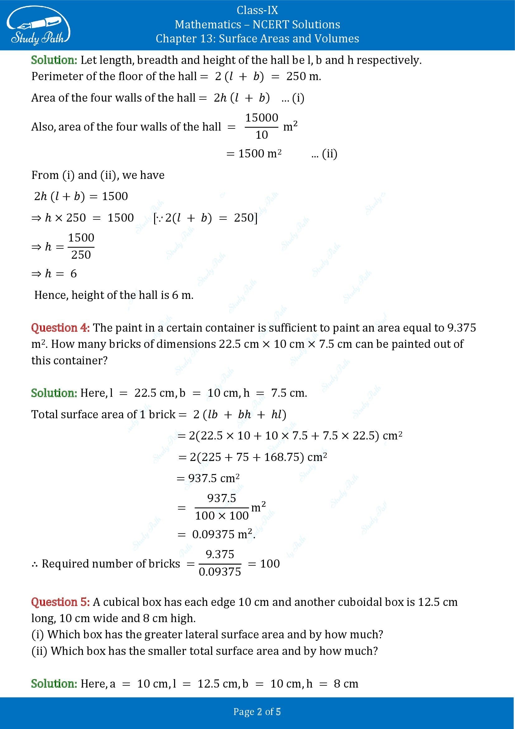 NCERT Solutions for Class 9 Maths Chapter 13 Surface Areas and Volumes Exercise 13.1 00002