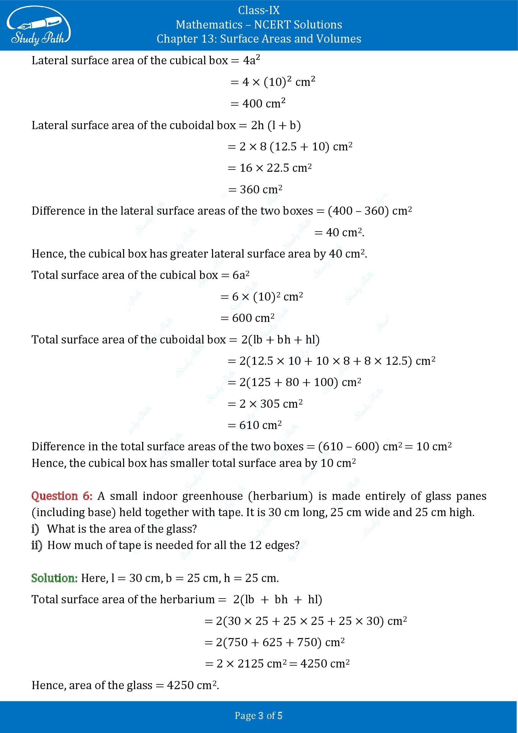 NCERT Solutions for Class 9 Maths Chapter 13 Surface Areas and Volumes Exercise 13.1 00003