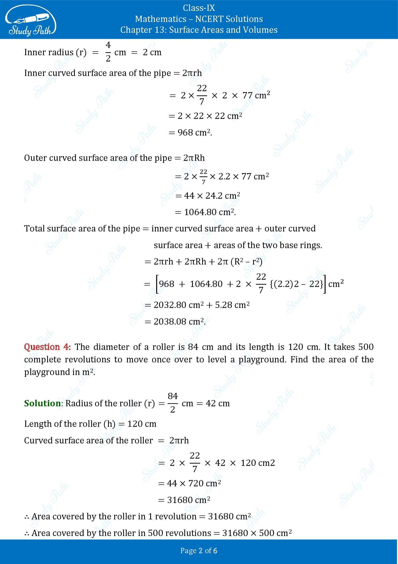 NCERT Solutions for Class 9 Maths Chapter 13 Surface Areas and Volumes Exercise 13.2 00002