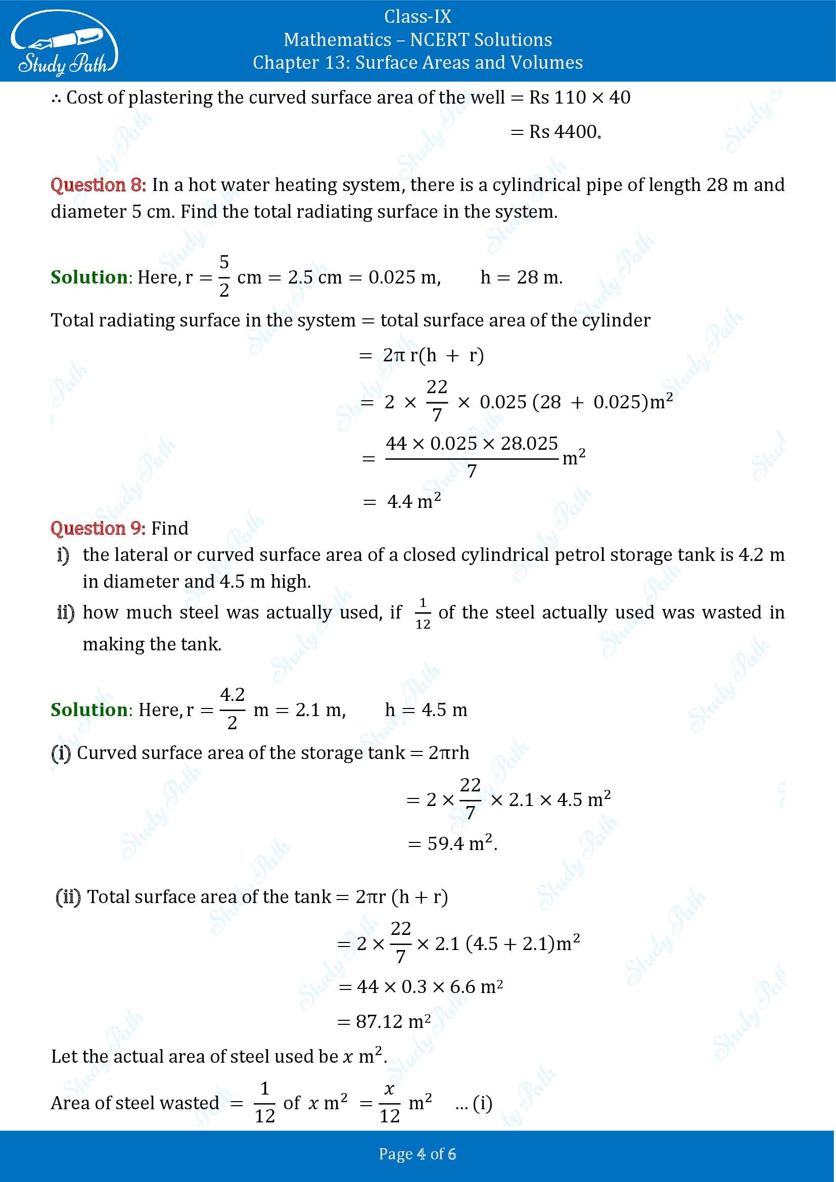 NCERT Solutions for Class 9 Maths Chapter 13 Surface Areas and Volumes Exercise 13.2 00004