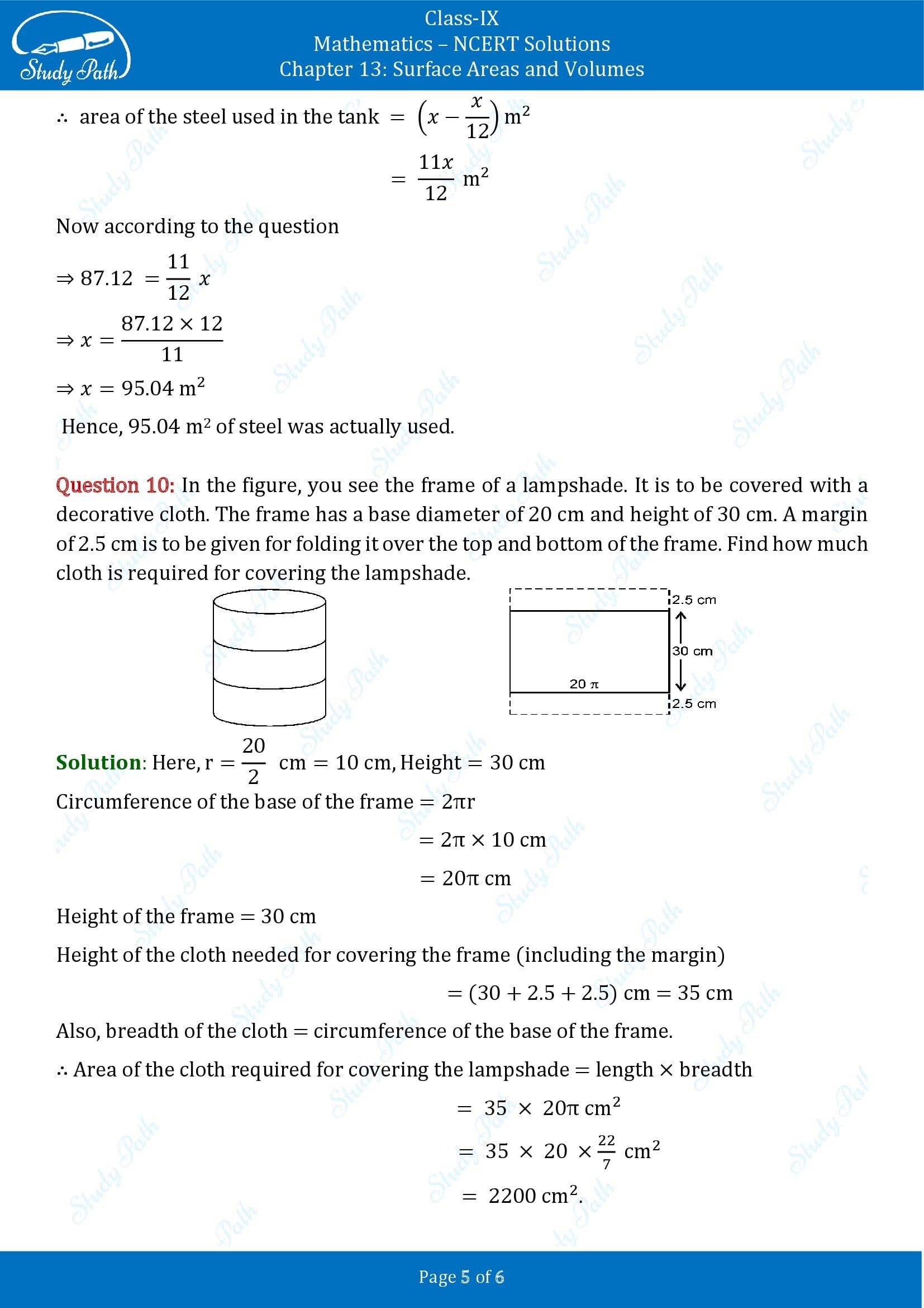 NCERT Solutions for Class 9 Maths Chapter 13 Surface Areas and Volumes Exercise 13.2 00005