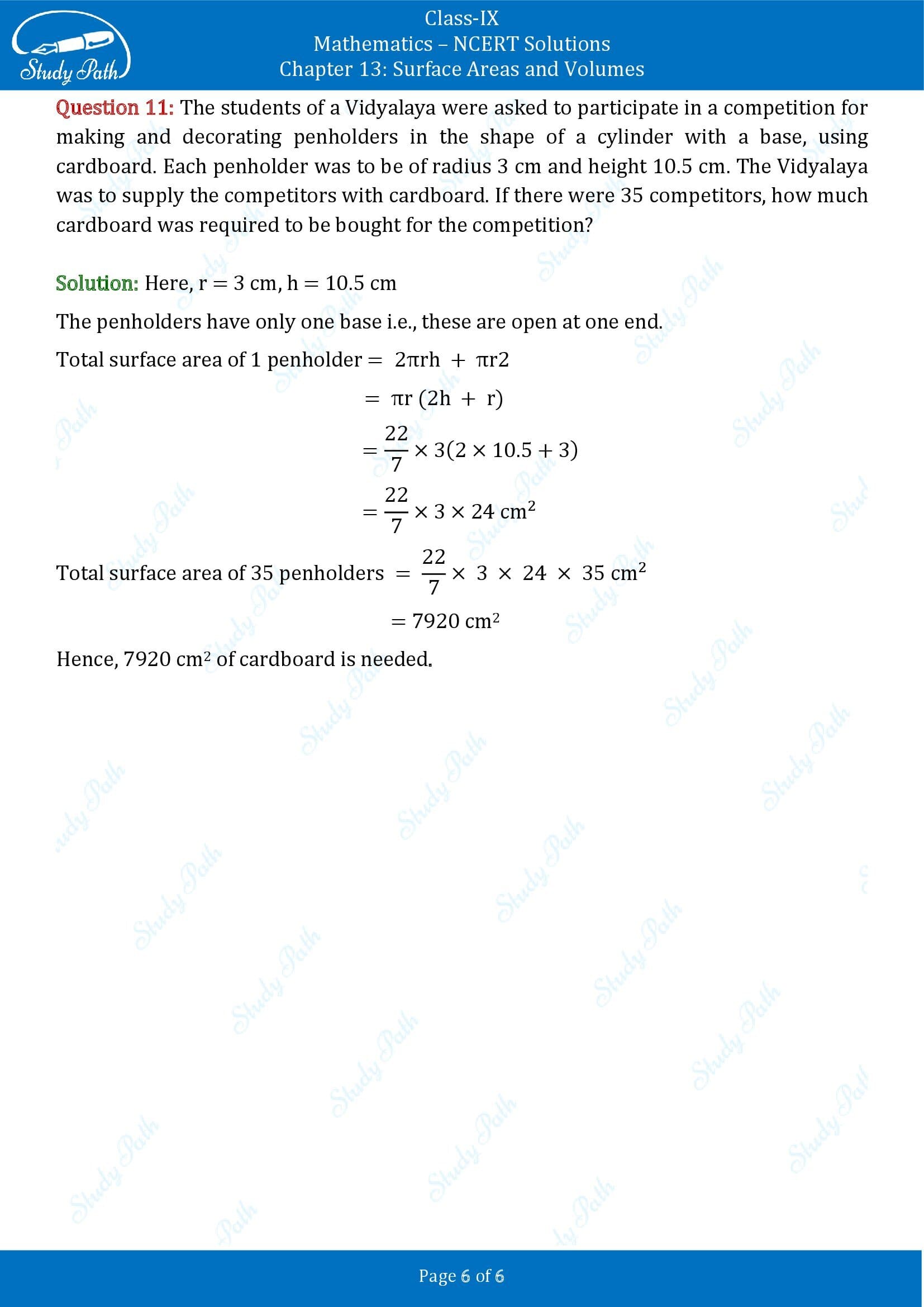 NCERT Solutions for Class 9 Maths Chapter 13 Surface Areas and Volumes Exercise 13.2 00006