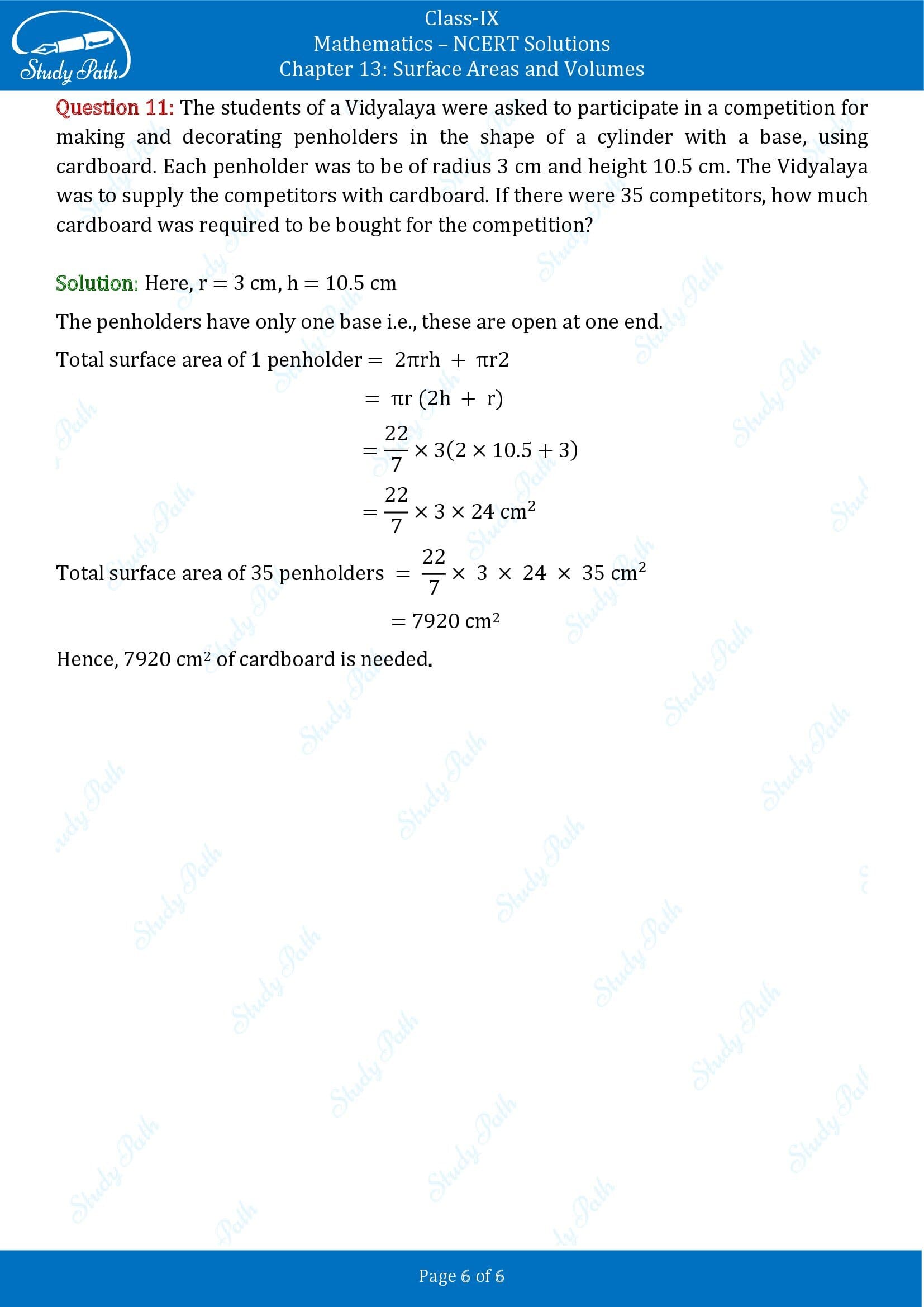 NCERT Solutions for Class 9 Maths Chapter 13 Surface Areas and Volumes Exercise 13.2 00006