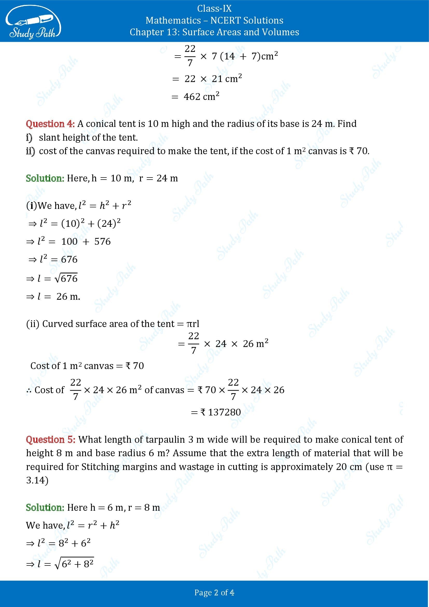 NCERT Solutions for Class 9 Maths Chapter 13 Surface Areas and Volumes Exercise 13.3 00002