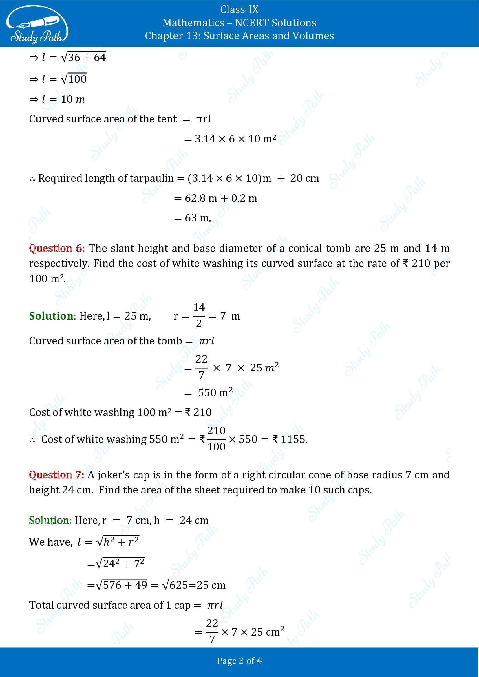 NCERT Solutions for Class 9 Maths Chapter 13 Surface Areas and Volumes Exercise 13.3 00003