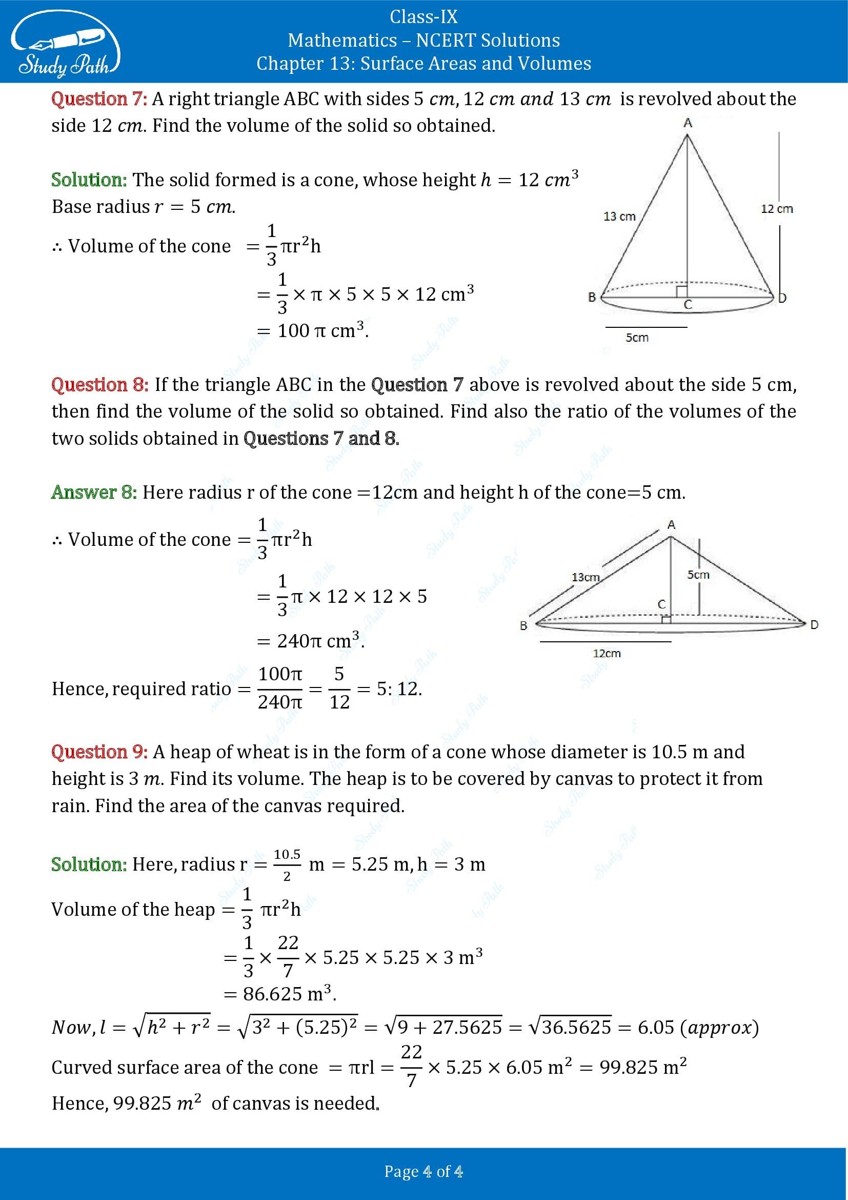 NCERT Solutions for Class 9 Maths Chapter 13 Surface Areas and Volumes Exercise 13.7 00004