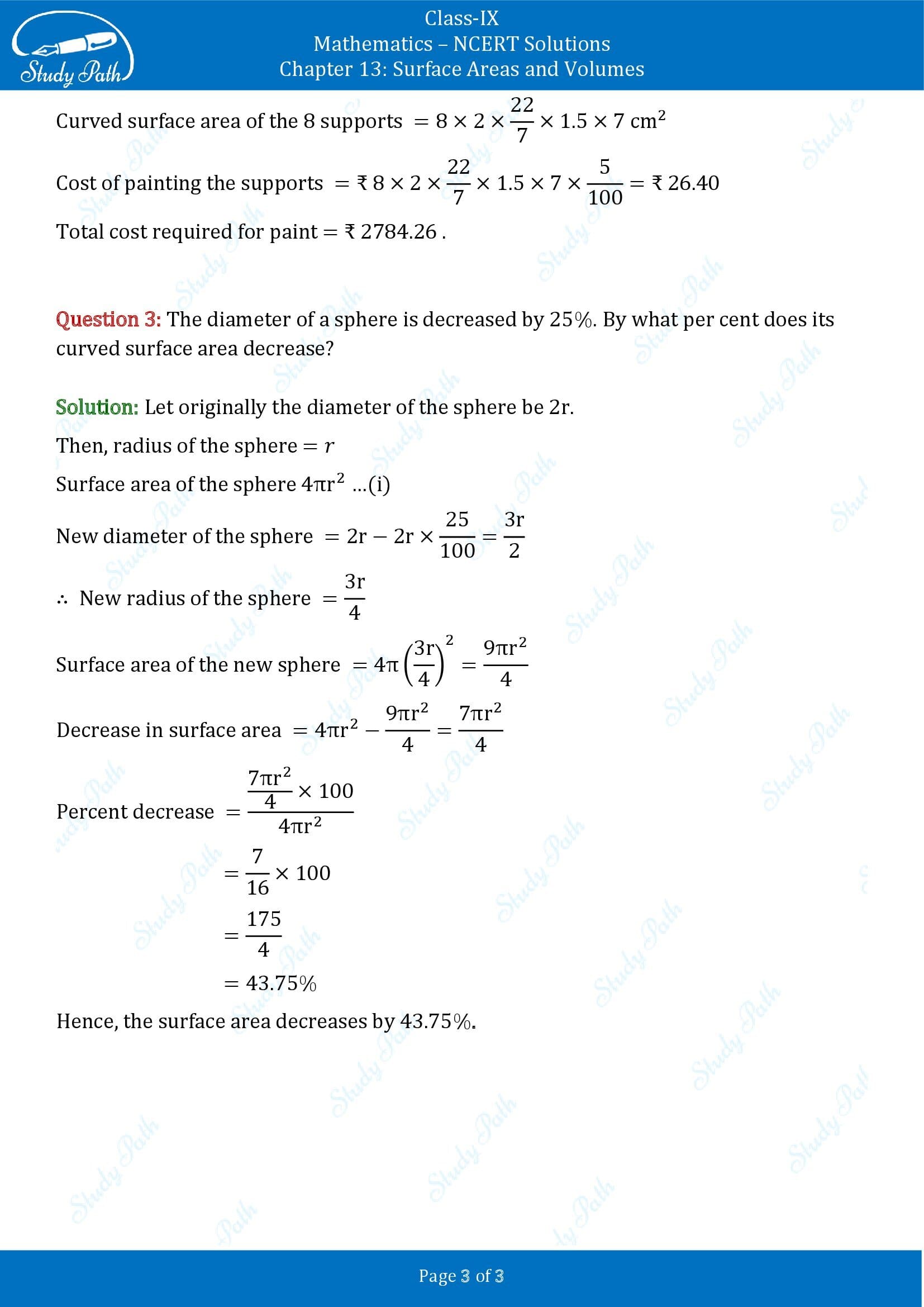 NCERT Solutions for Class 9 Maths Chapter 13 Surface Areas and Volumes Exercise 13.9 00003