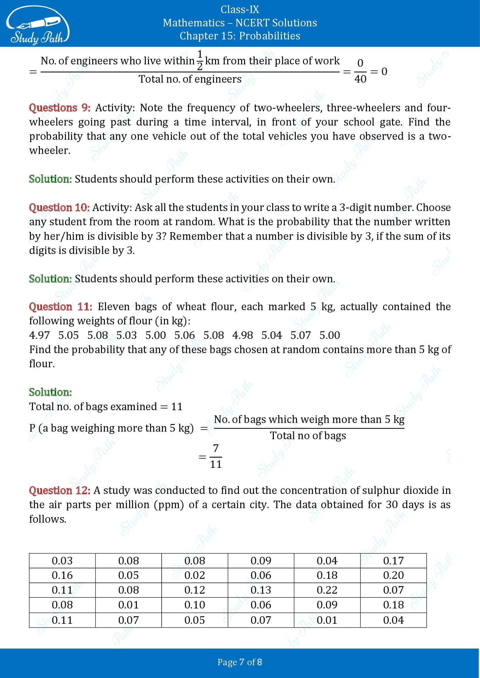 NCERT Solutions for Class 9 Maths Chapter 15 Probabilities 00007