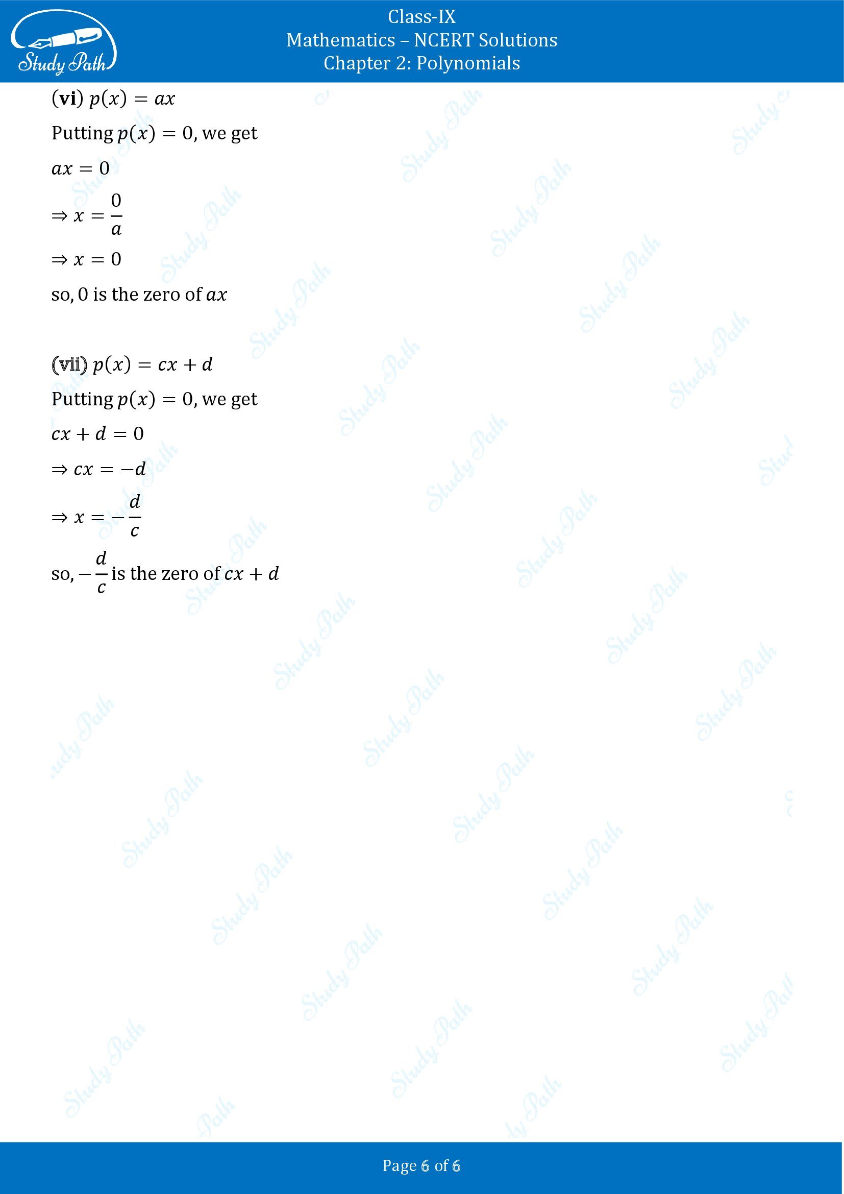 NCERT Solutions for Class 9 Maths Chapter 2 Polynomials Exercise 2.2 00006