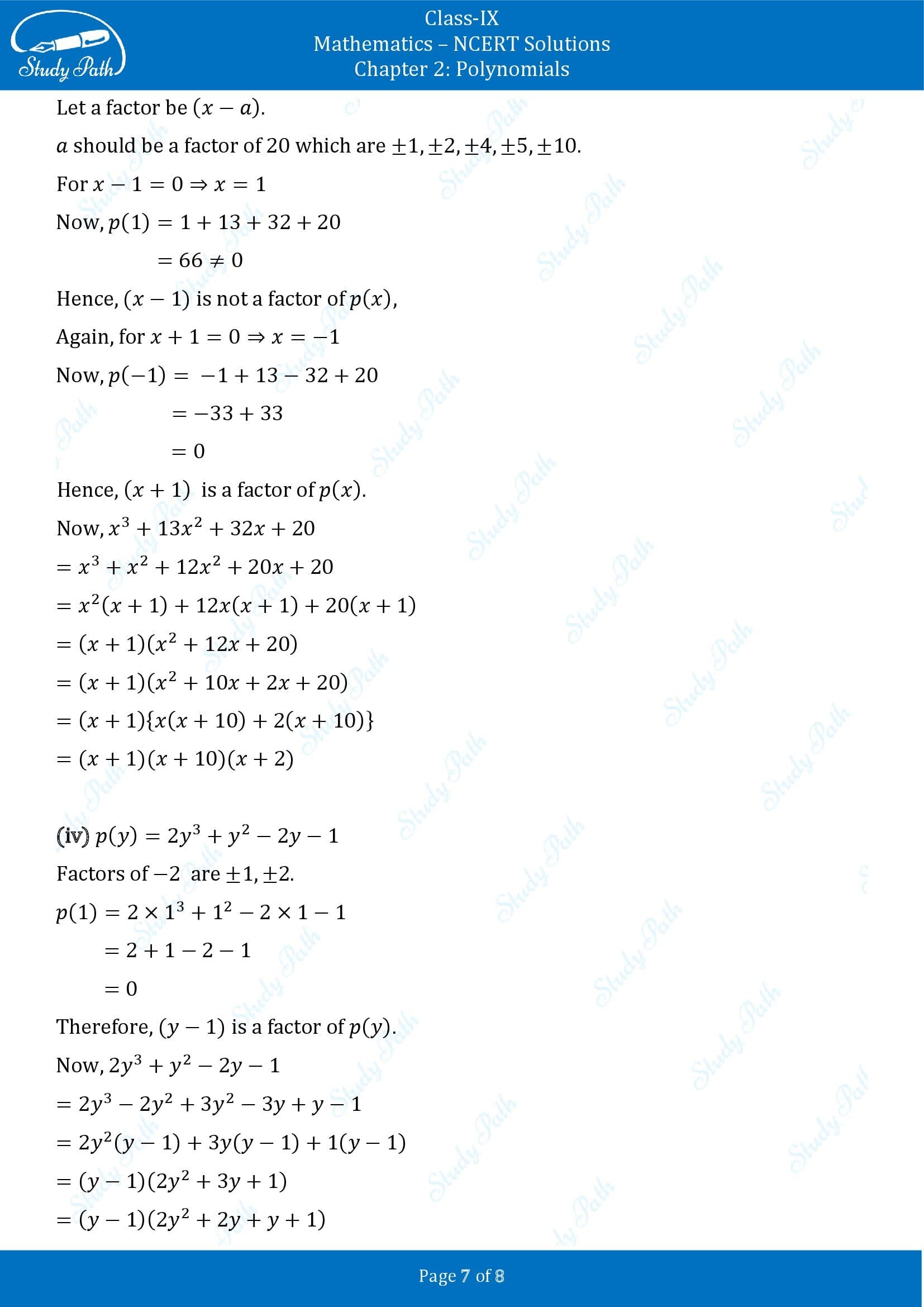 NCERT Solutions for Class 9 Maths Chapter 2 Polynomials Exercise 2.4 00007