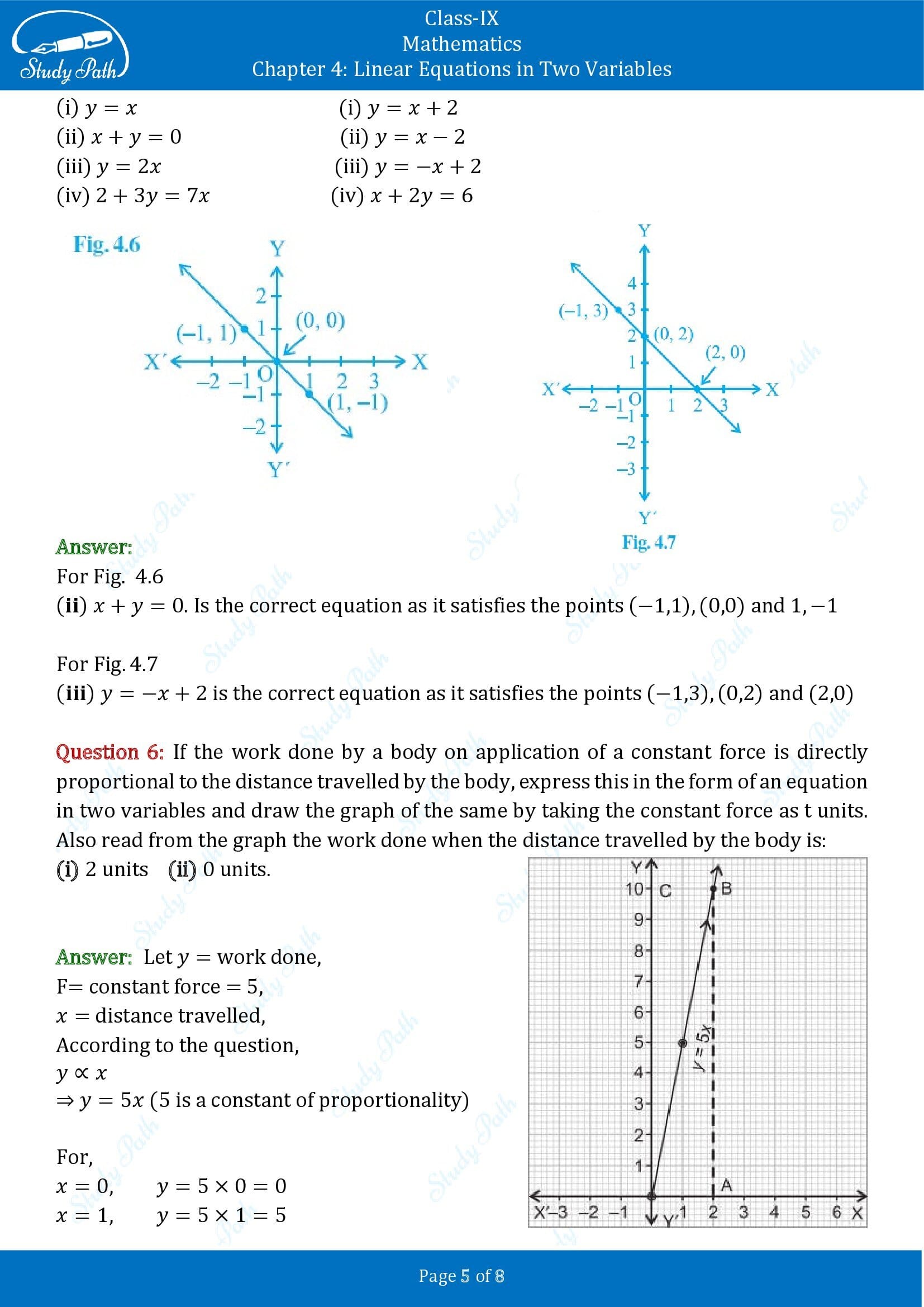 NCERT Solutions for Class 9 Maths Chapter 4 Linear Equations in Two Variables Exercise 4.3 00005