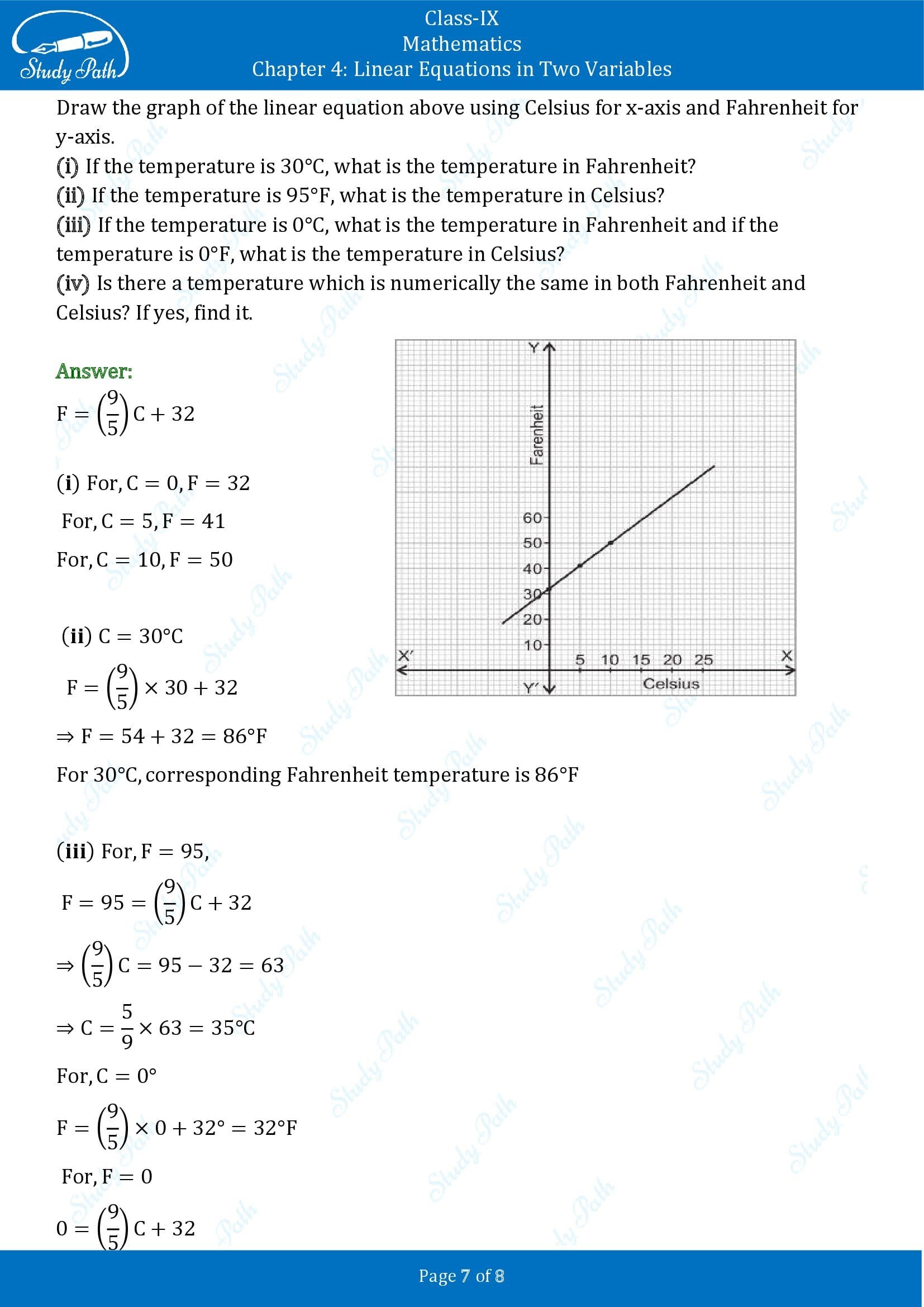 NCERT Solutions for Class 9 Maths Chapter 4 Linear Equations in Two Variables Exercise 4.3 00007