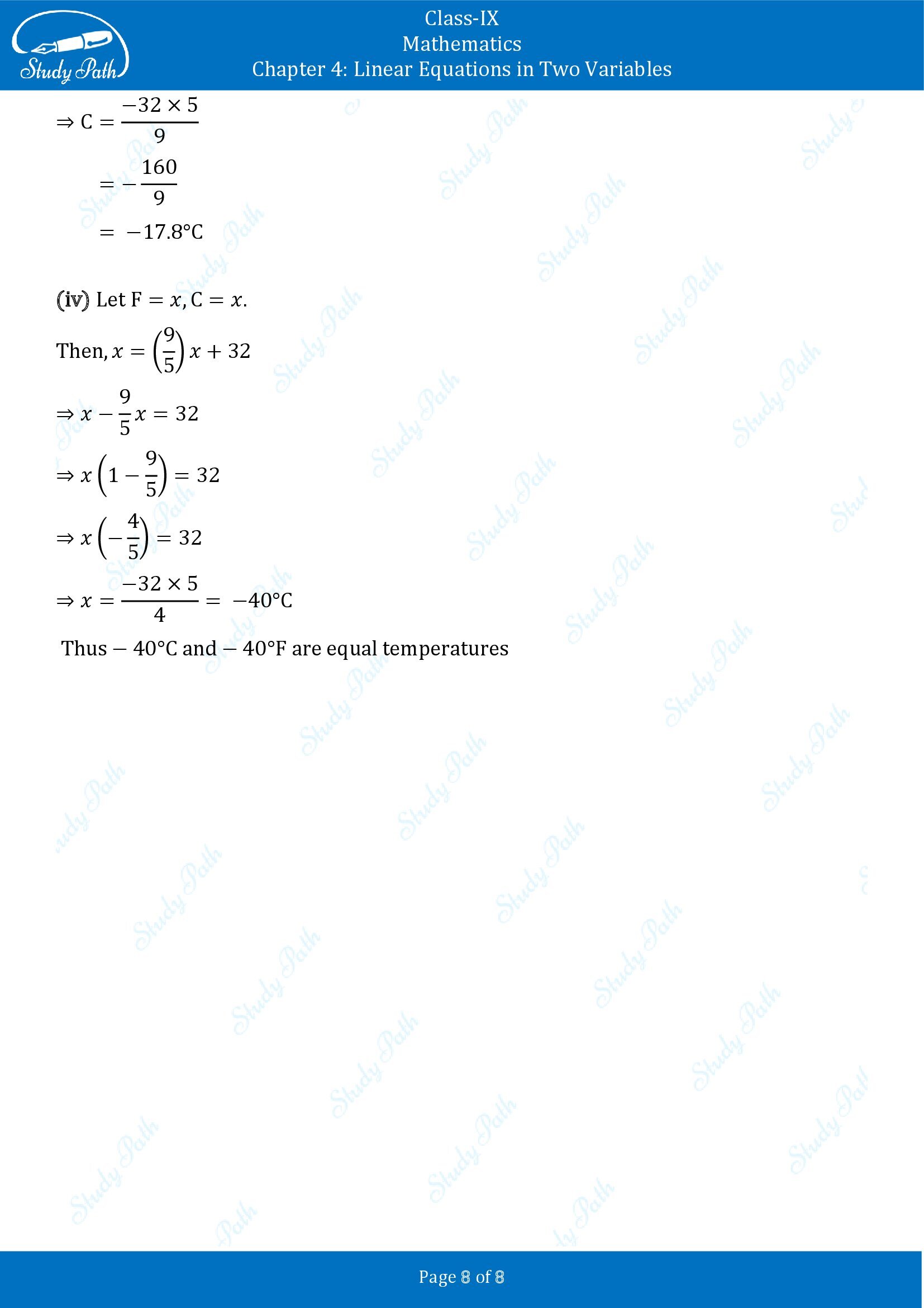 NCERT Solutions for Class 9 Maths Chapter 4 Linear Equations in Two Variables Exercise 4.3 00008