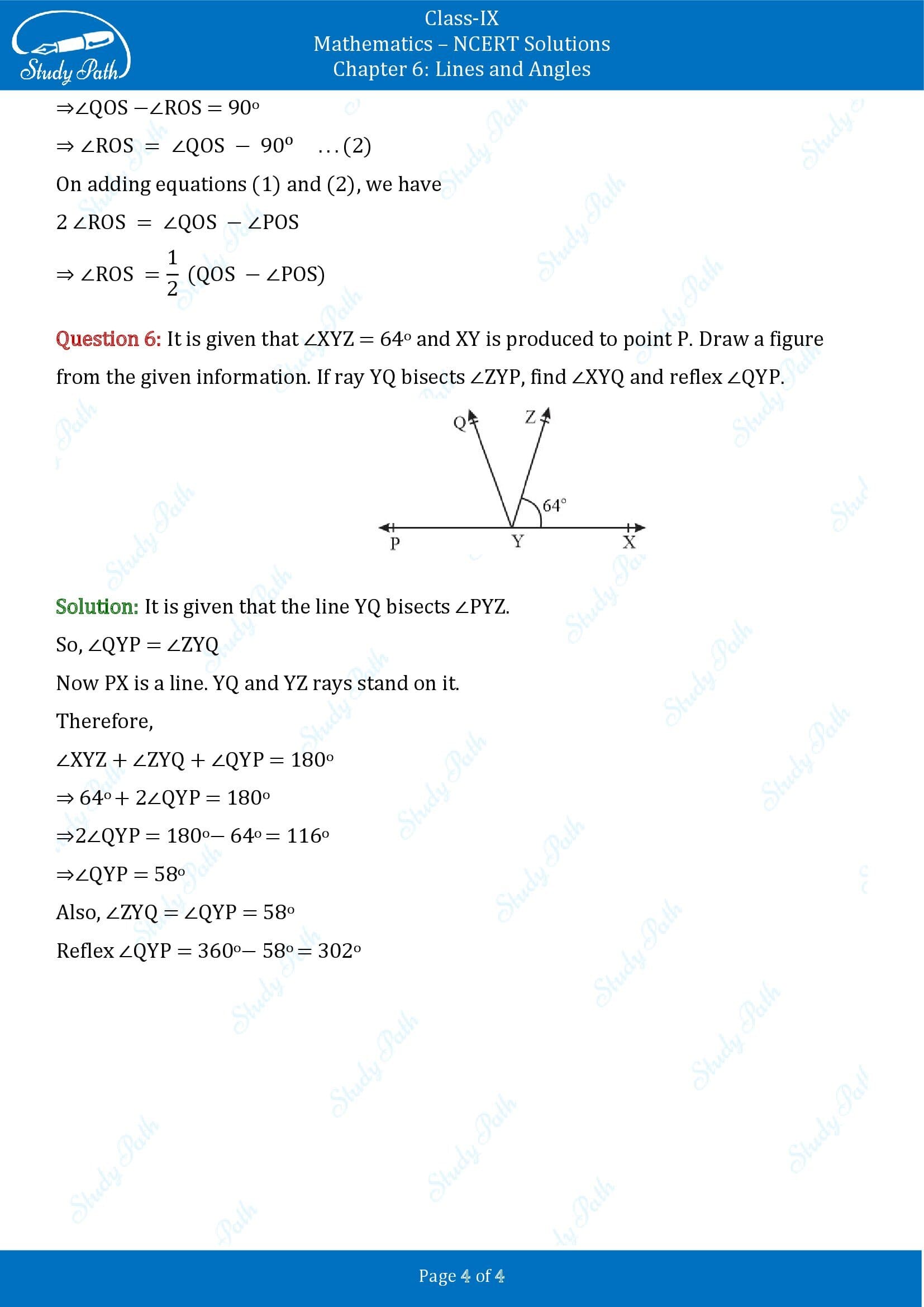 NCERT Solutions for Class 9 Maths Chapter 6 Lines and Angles Exercise 6.1 00004