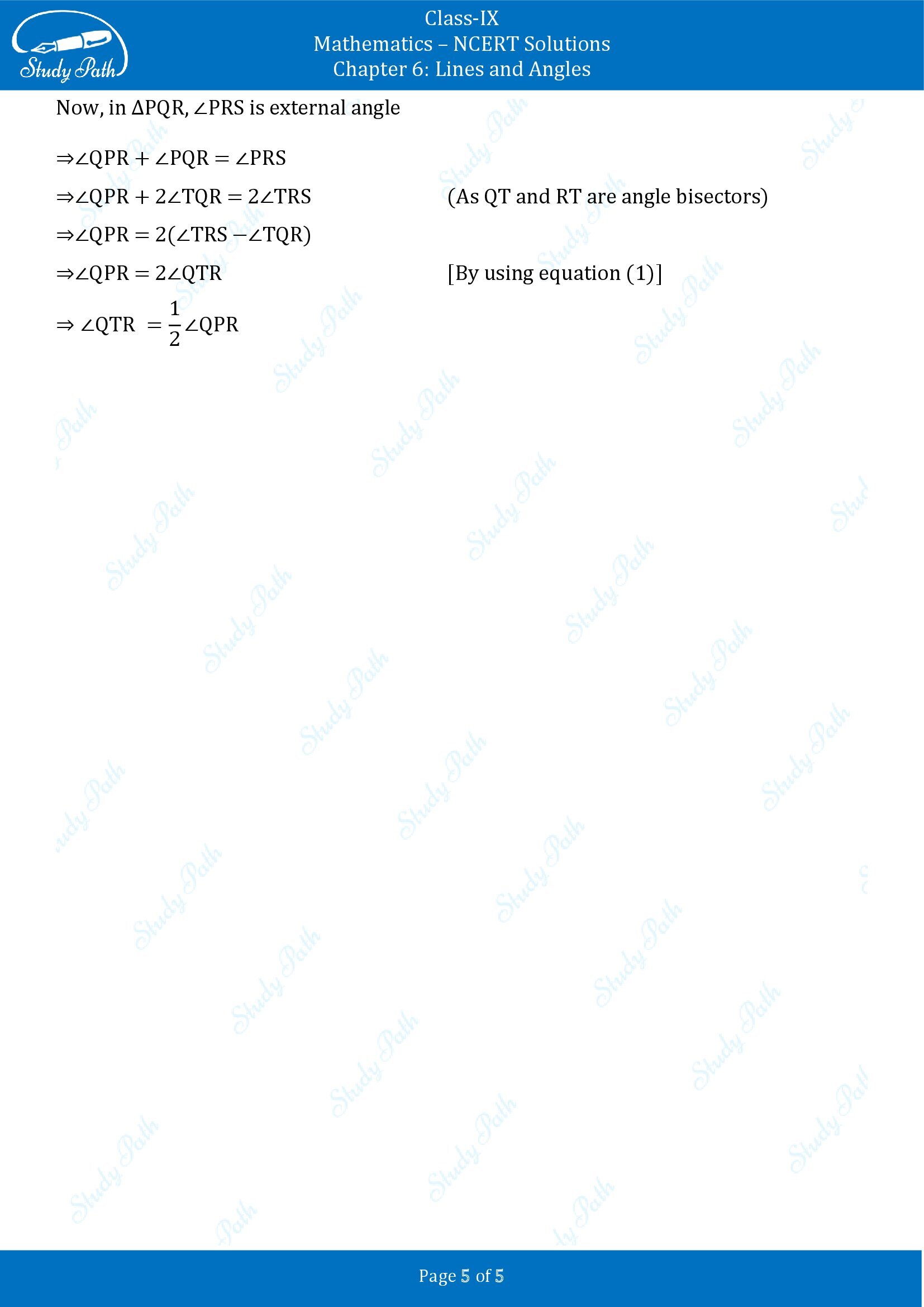 NCERT Solutions for Class 9 Maths Chapter 6 Lines and Angles Exercise 6.3 00005