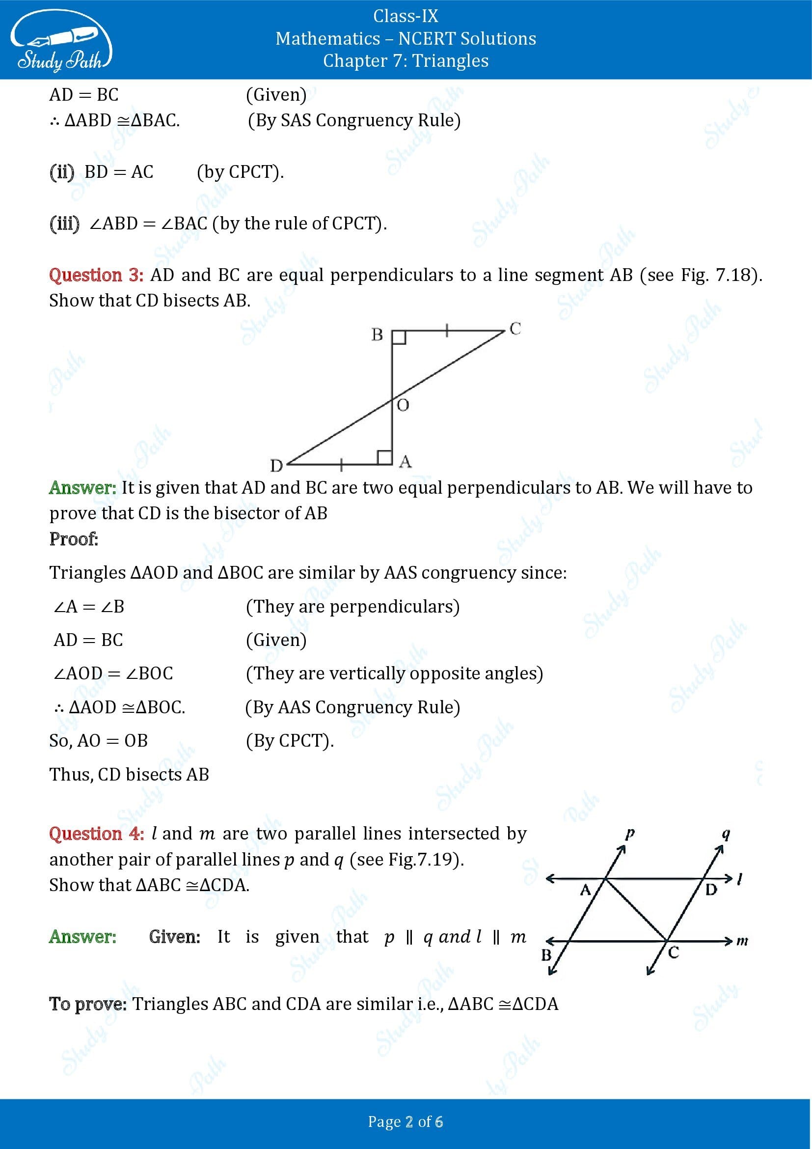 NCERT Solutions for Class 9 Maths Chapter 7 Triangles Exercise 7.1 00002