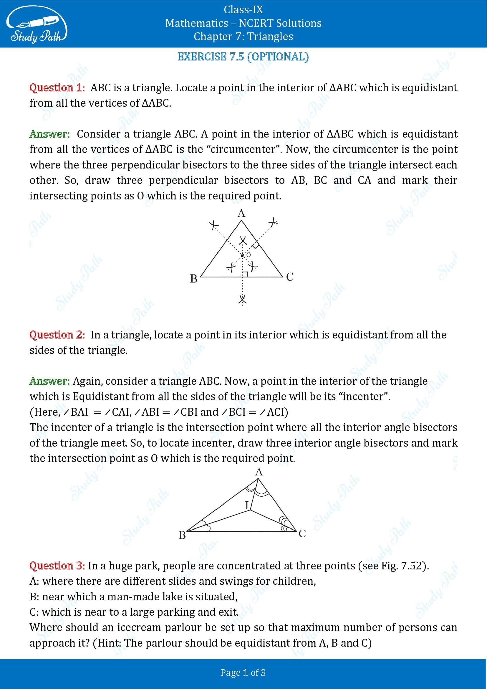 NCERT Solutions for Class 9 Maths Chapter 7 Triangles Exercise 7.5 00001