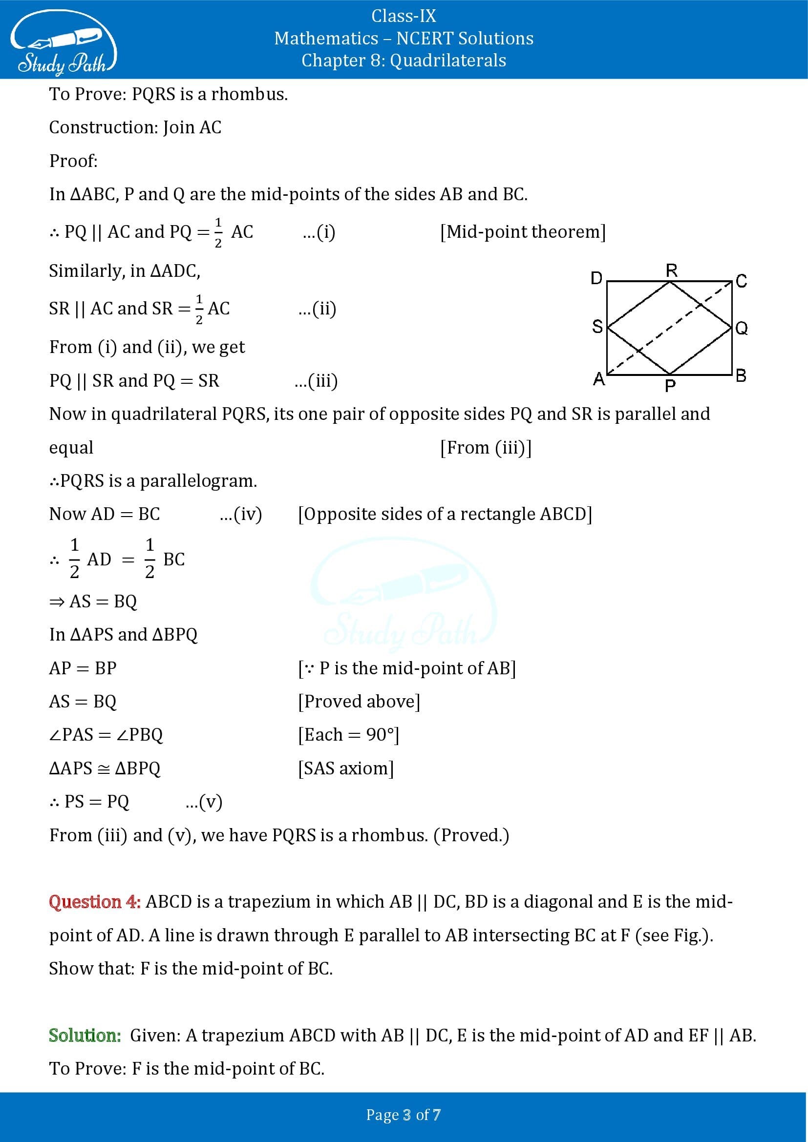 NCERT Solutions for Class 9 Maths Chapter 8 Triangles Exercise 8.2 00003