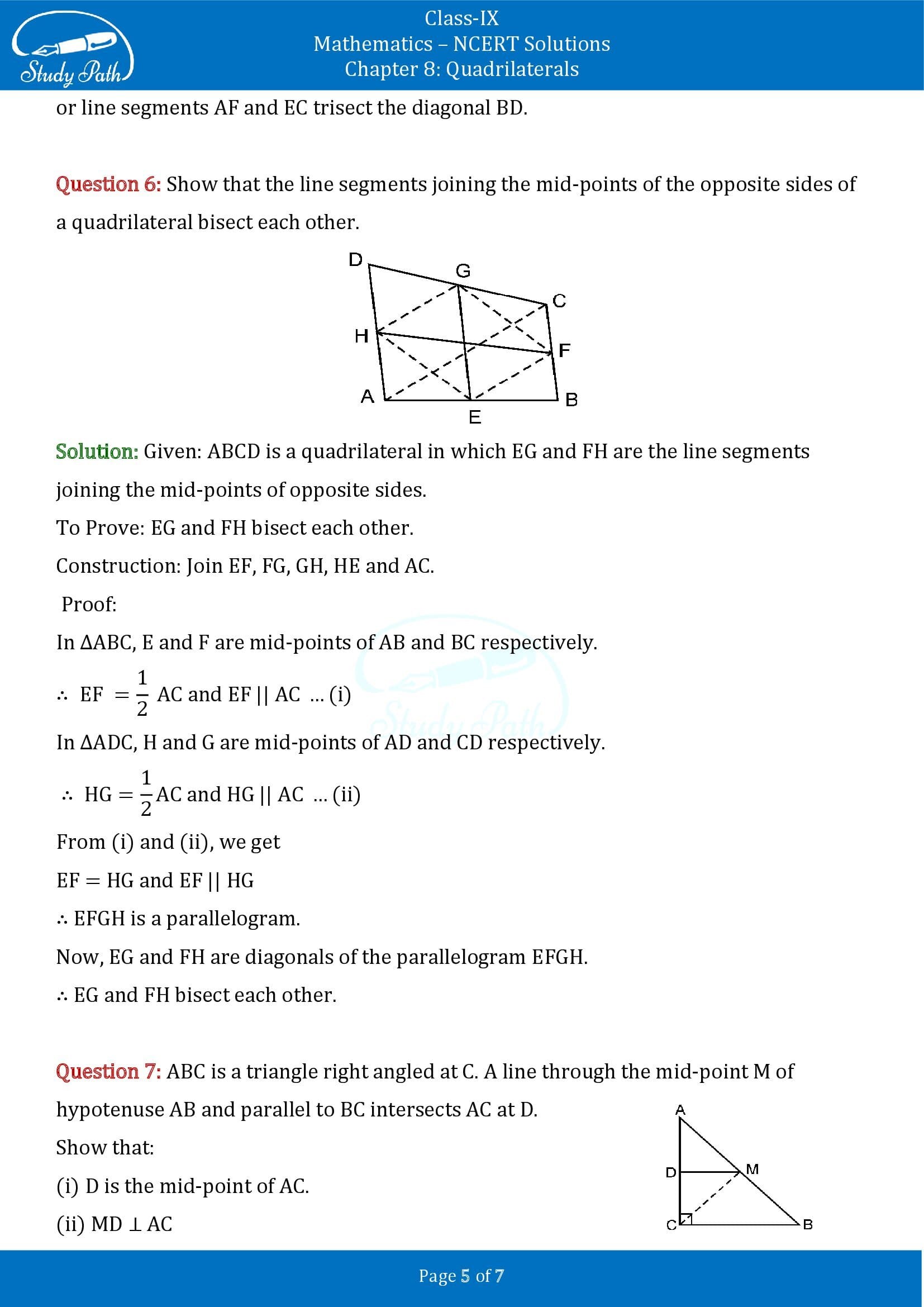NCERT Solutions for Class 9 Maths Chapter 8 Triangles Exercise 8.2 00005