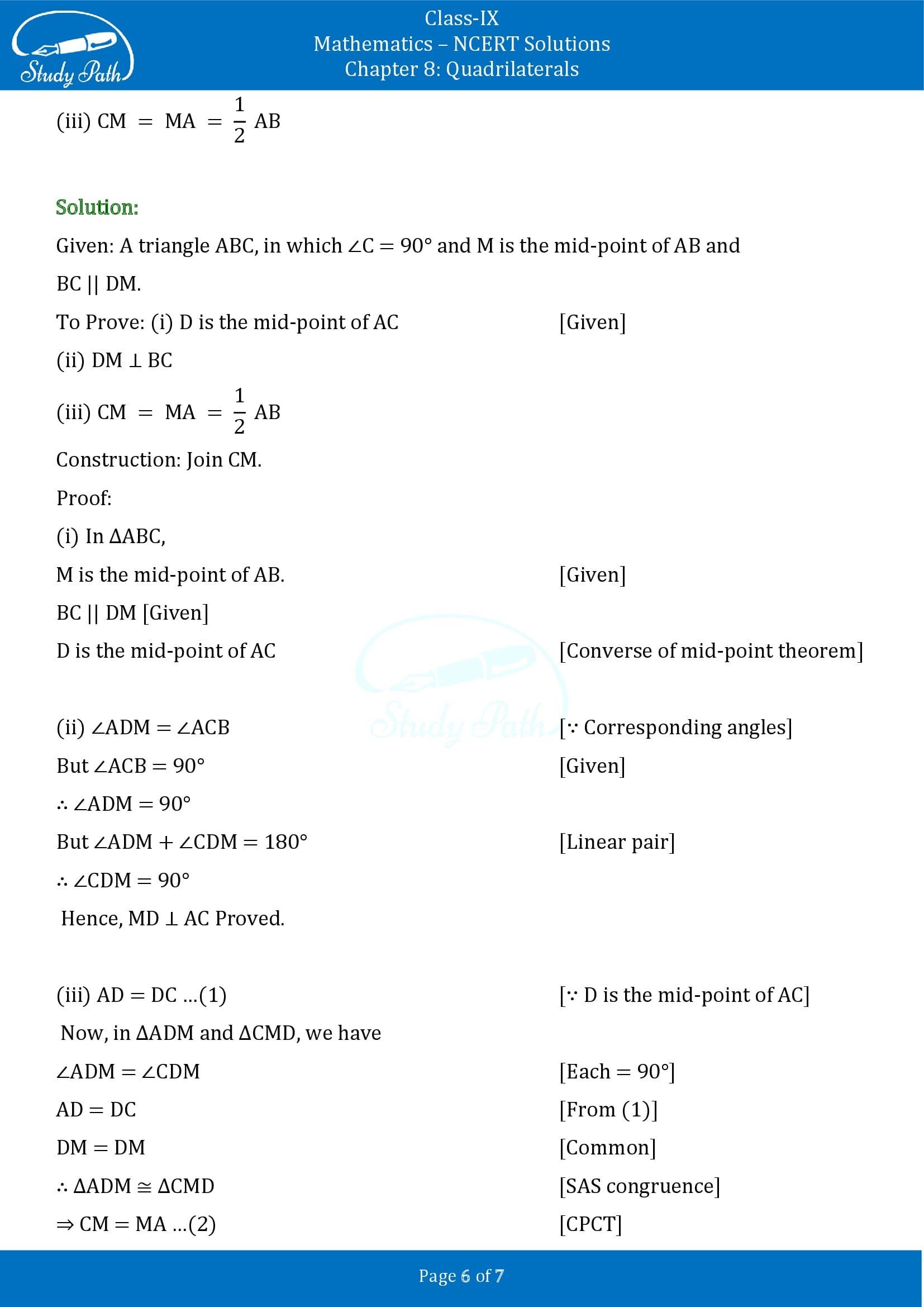 NCERT Solutions for Class 9 Maths Chapter 8 Triangles Exercise 8.2 00006